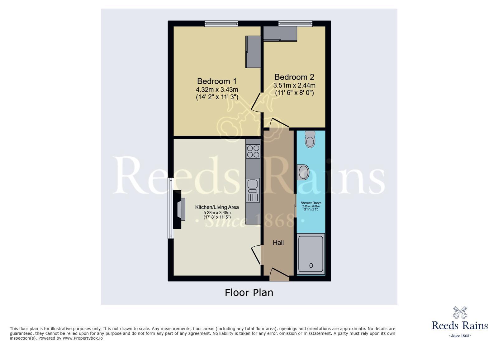 Floorplan of 2 bedroom Flat to rent, Dudley Street, Grimsby, Lincolnshire, DN31