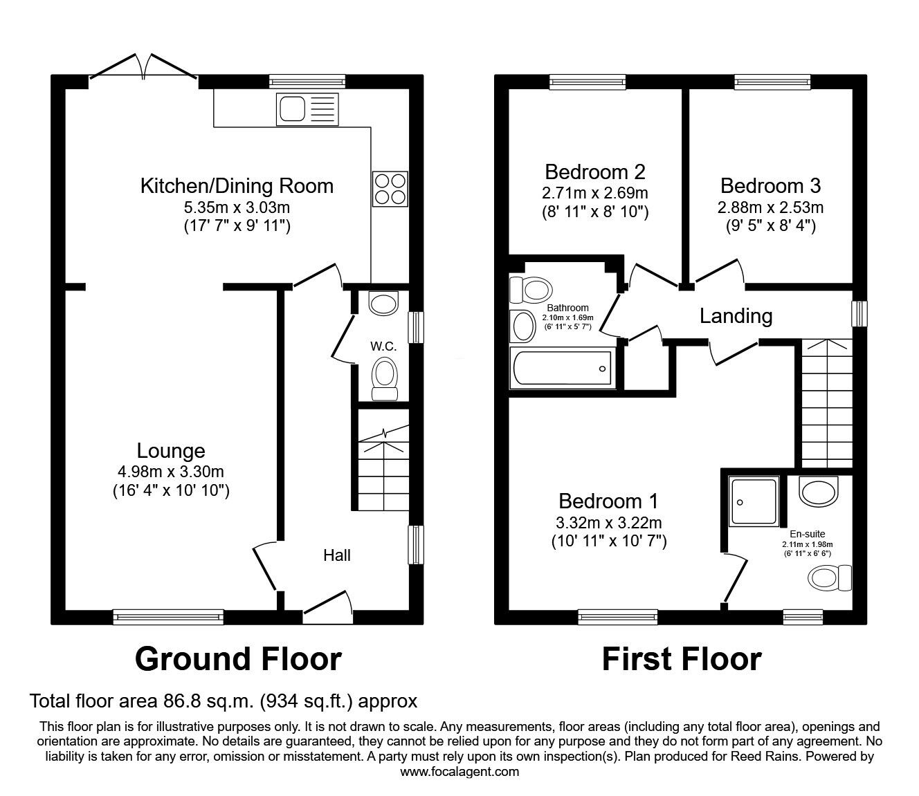 Floorplan of 3 bedroom Semi Detached House for sale, Fallowfield Road, Grimsby, Lincolnshire, DN33
