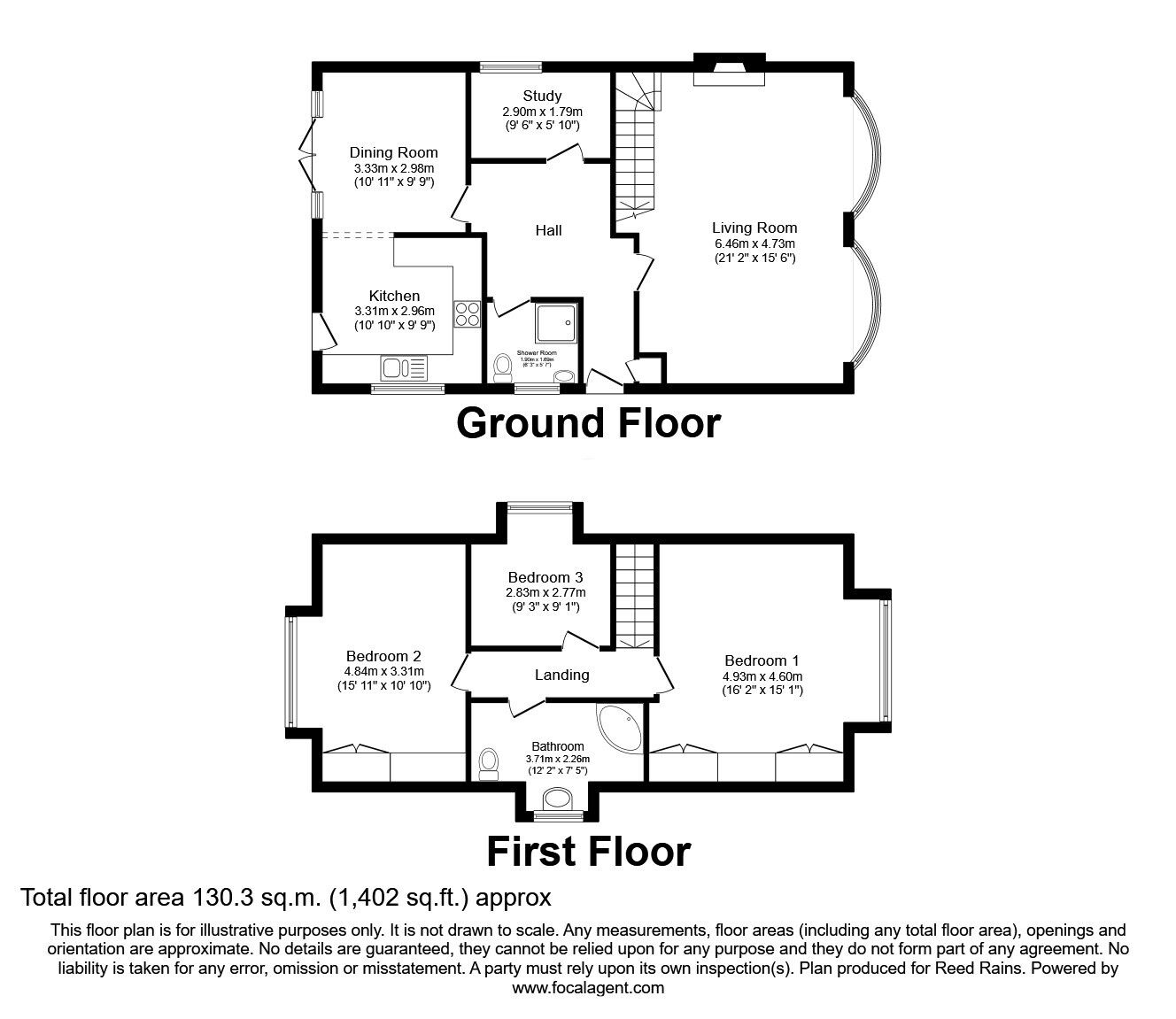 Floorplan of 3 bedroom Detached House for sale, Kenmar Road, Laceby, Lincolnshire, DN37