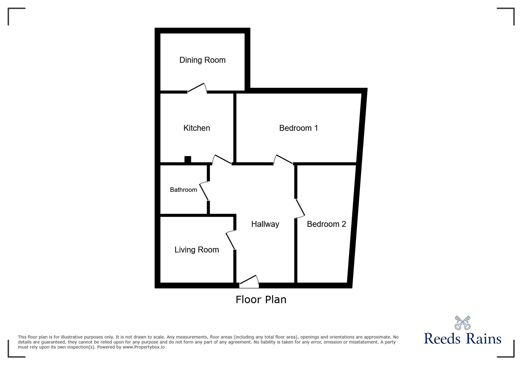 Floorplan of 2 bedroom Semi Detached Bungalow to rent, Salsbury Avenue, Grimsby, Lincolnshire, DN34