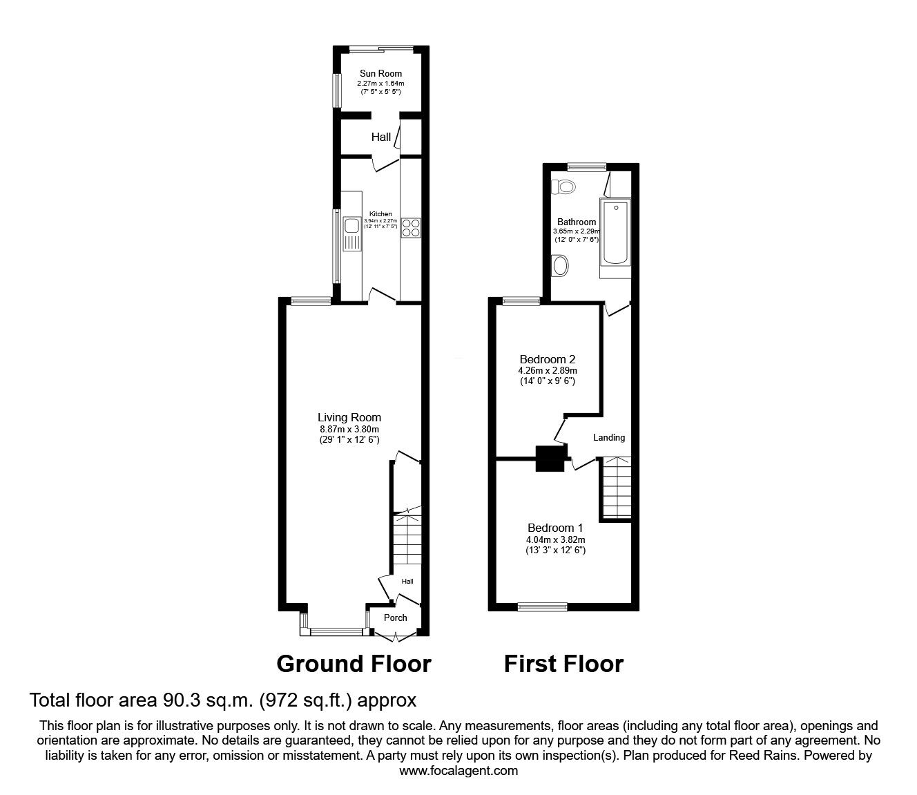 Floorplan of 2 bedroom Mid Terrace House for sale, Earl Street, Grimsby, Lincolnshire, DN31