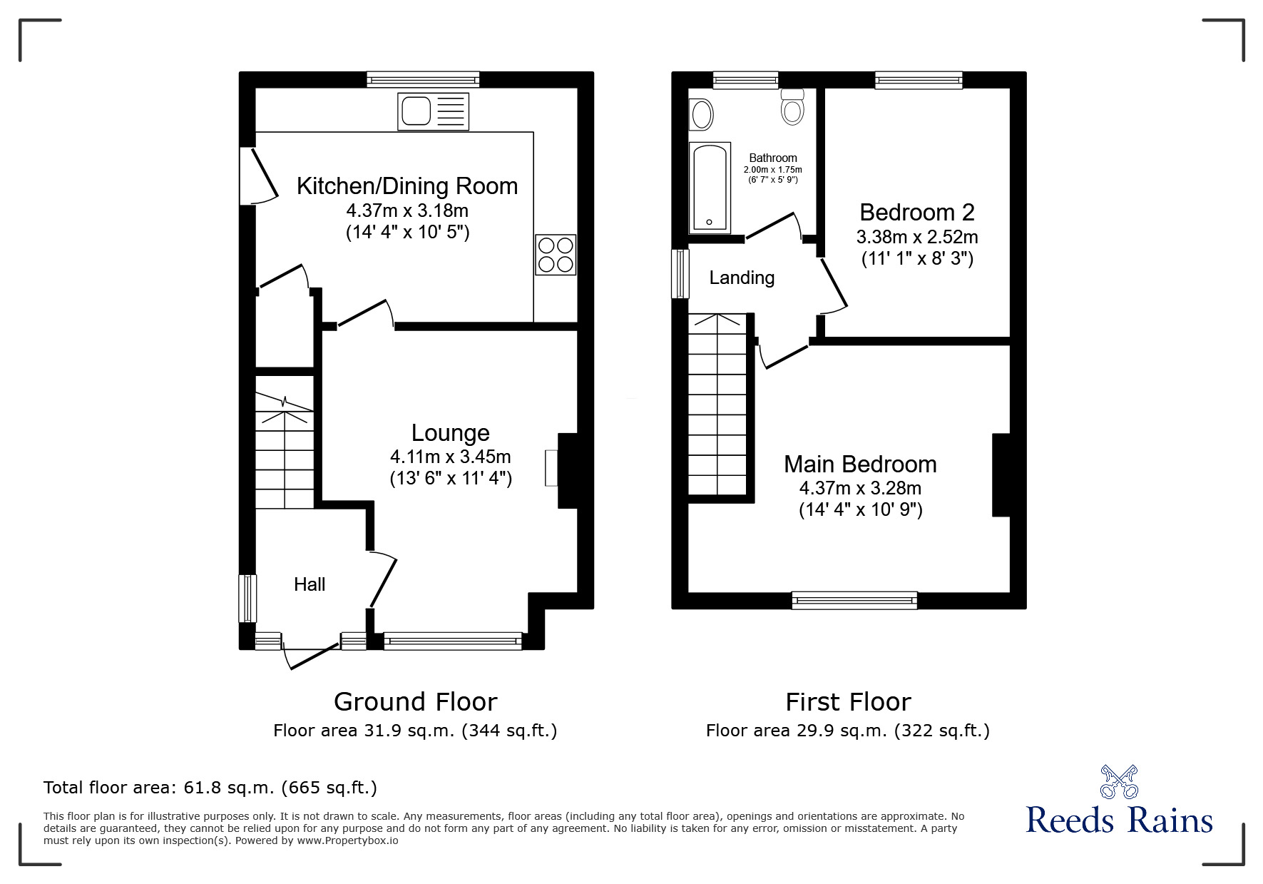 Floorplan of 2 bedroom Semi Detached House to rent, Windermere Road, Stockport, Cheshire, SK1