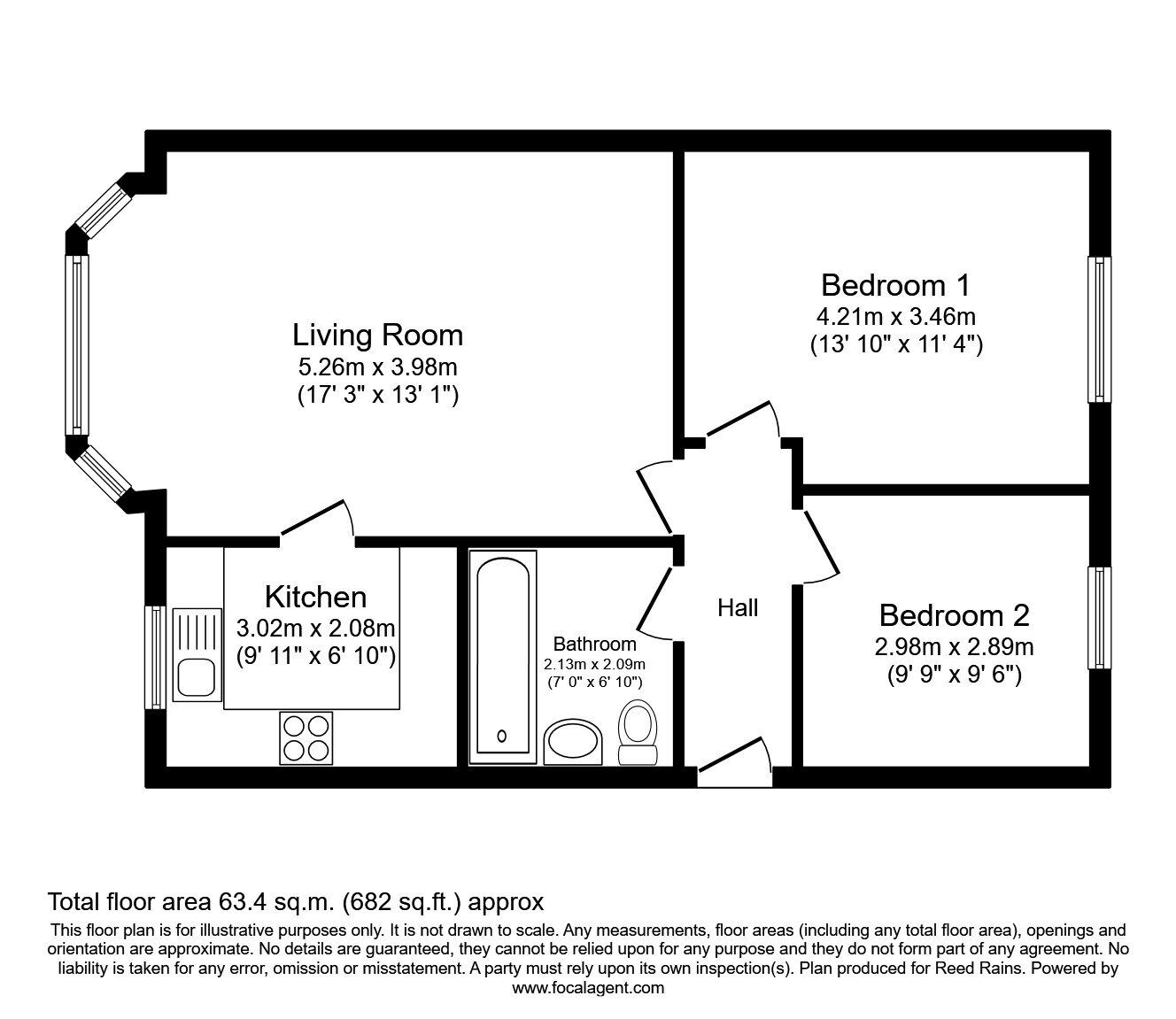 Floorplan of 2 bedroom Flat to rent, New Zealand Road, Stockport, Cheshire, SK1