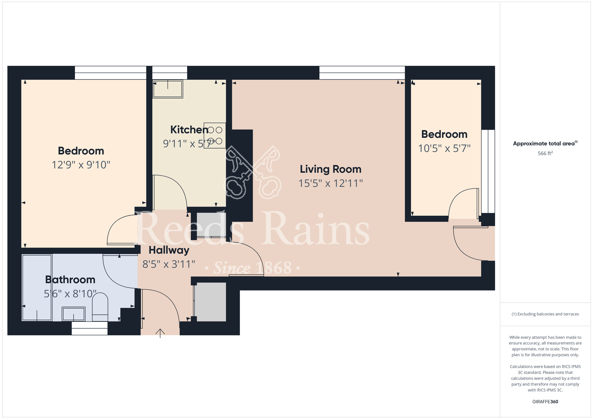 Floorplan of 2 bedroom  Flat for sale, Trinity Court, 109 Park Lane, North Yorkshire, TS14