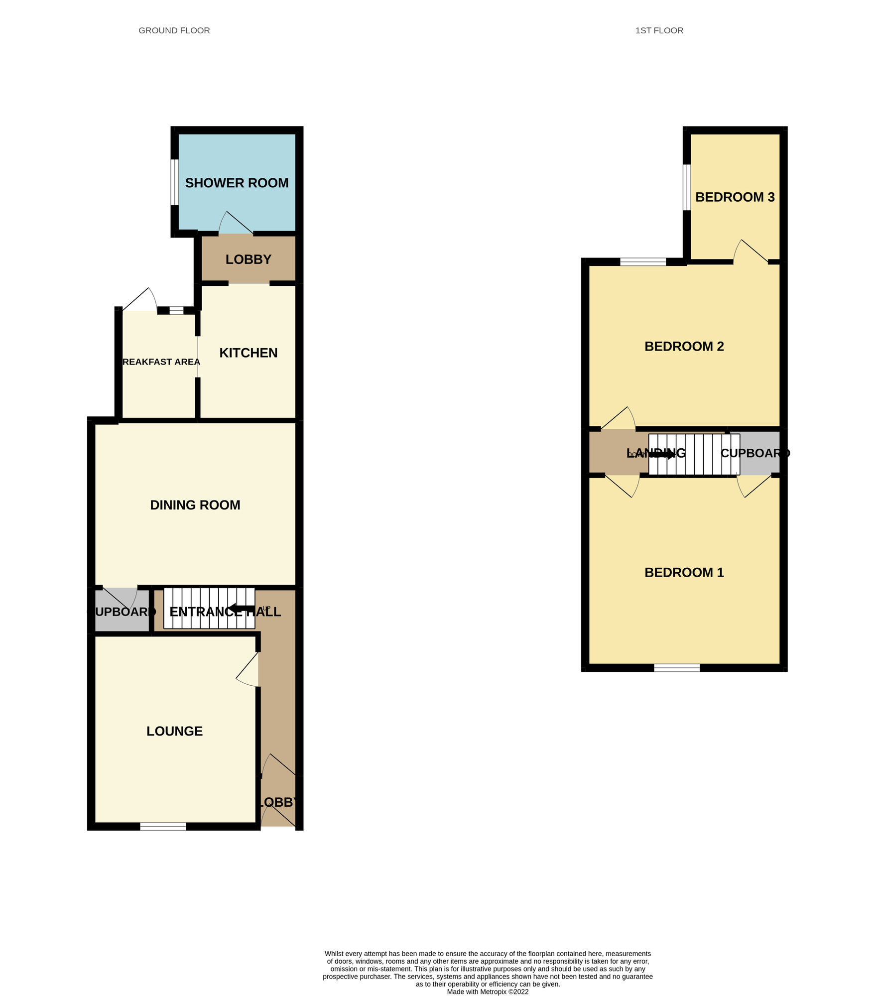 Floorplan of 3 bedroom Mid Terrace House to rent, Bulmers Buildings, Guisborough, North Yorkshire, TS14