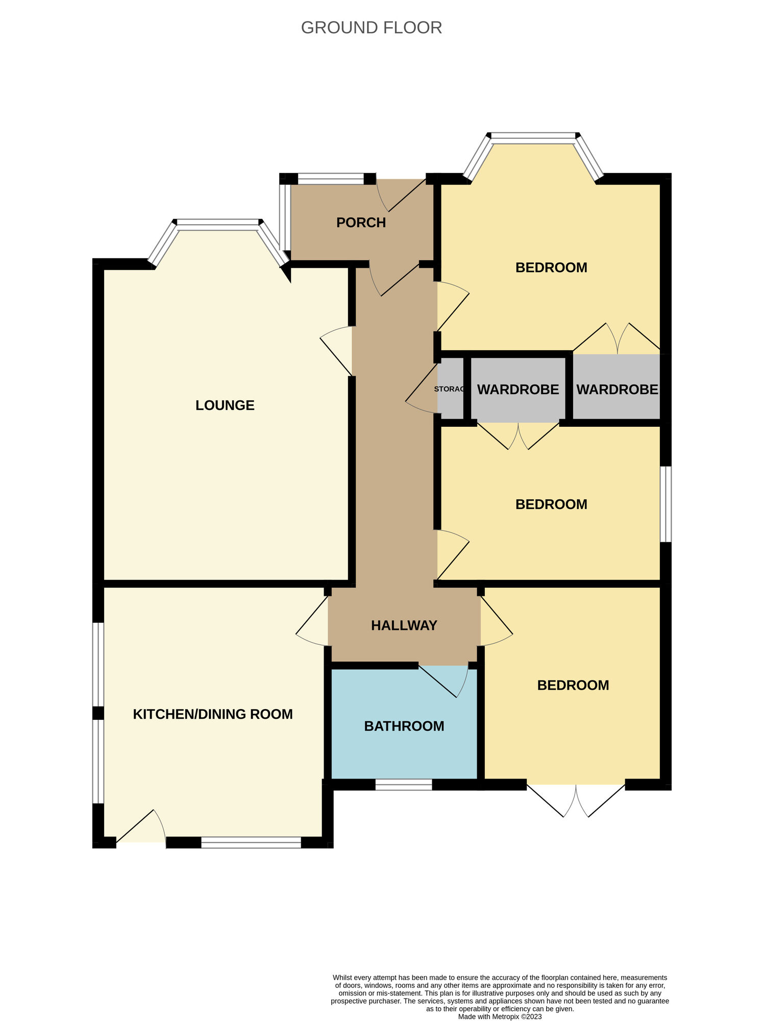 Floorplan of 3 bedroom Detached Bungalow for sale, Avon Drive, Guisborough, North Yorkshire, TS14