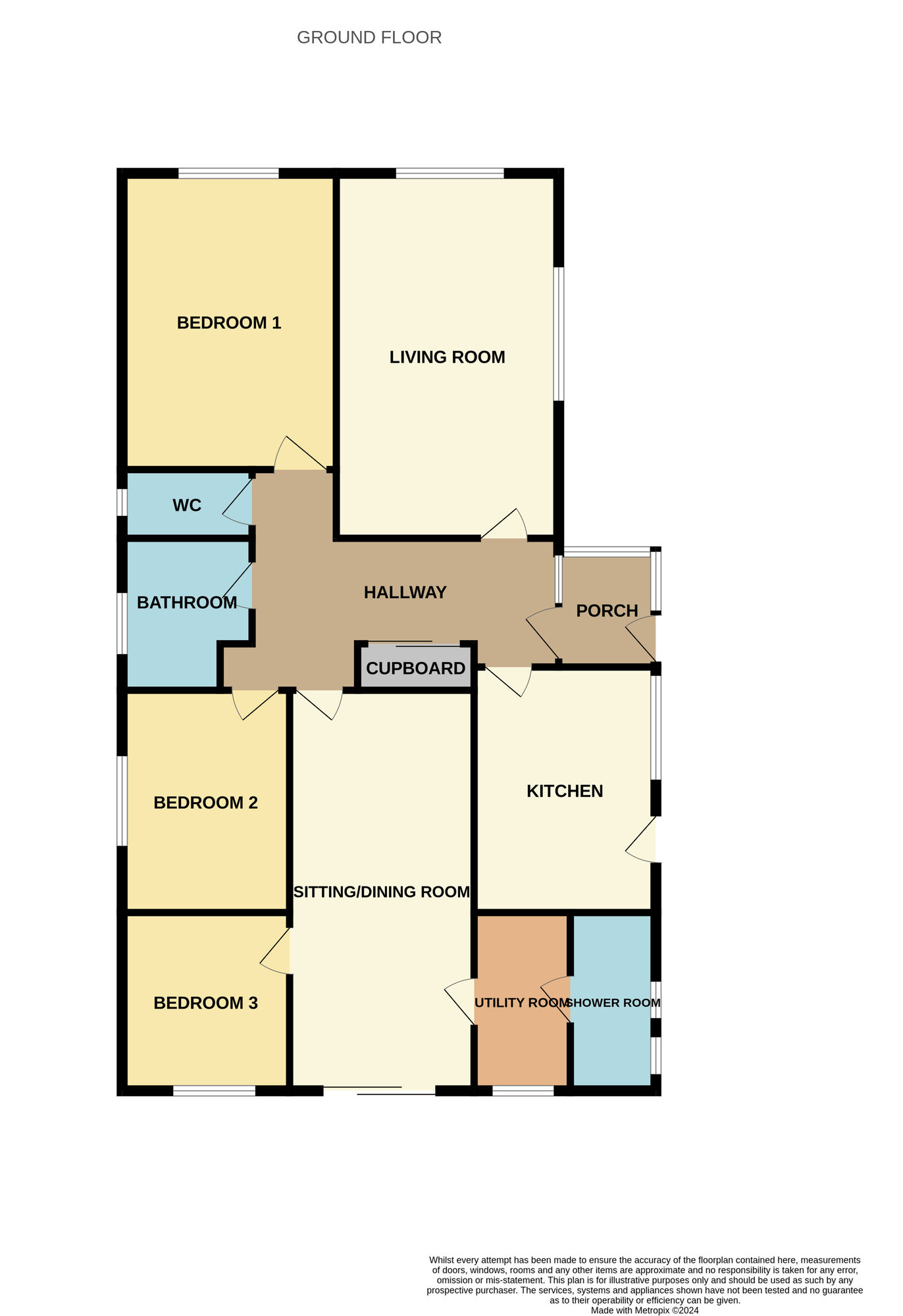 Floorplan of 3 bedroom Detached Bungalow for sale, St. Margarets Way, Brotton, North Yorkshire, TS12