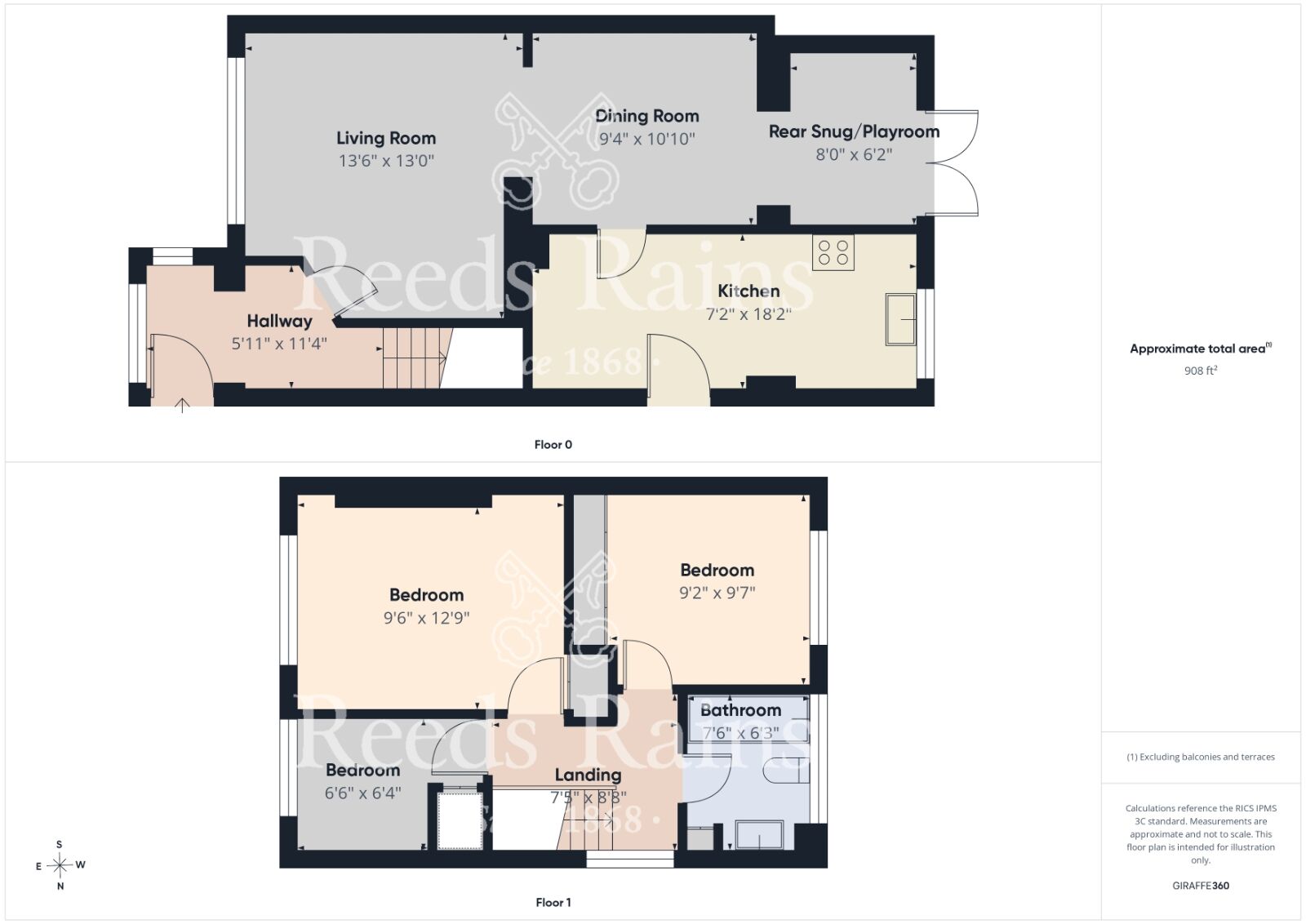 Floorplan of 3 bedroom Semi Detached House for sale, Kingfisher Drive, Guisborough, North Yorkshire, TS14