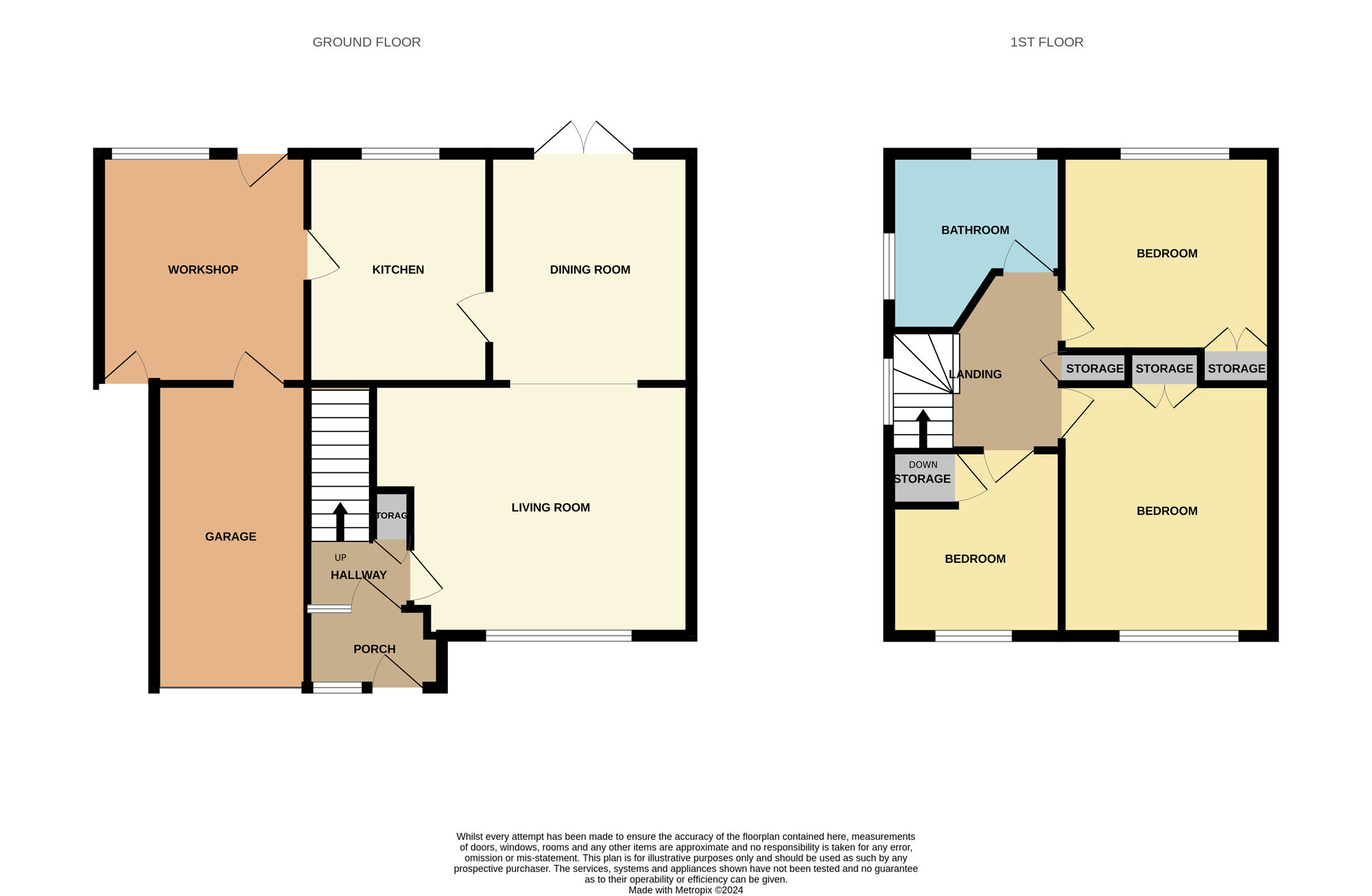 Floorplan of 3 bedroom Semi Detached House for sale, Roseberry Road, Great Ayton, Middlesbrough, TS9