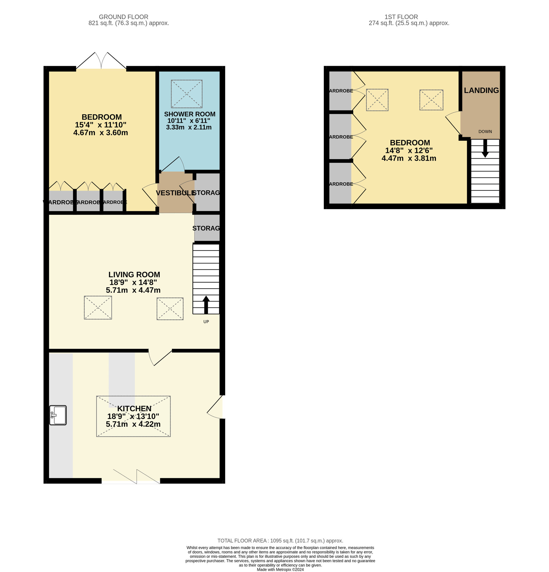 Floorplan of 2 bedroom Semi Detached Bungalow for sale, Swallow Close, Guisborough, North Yorkshire, TS14
