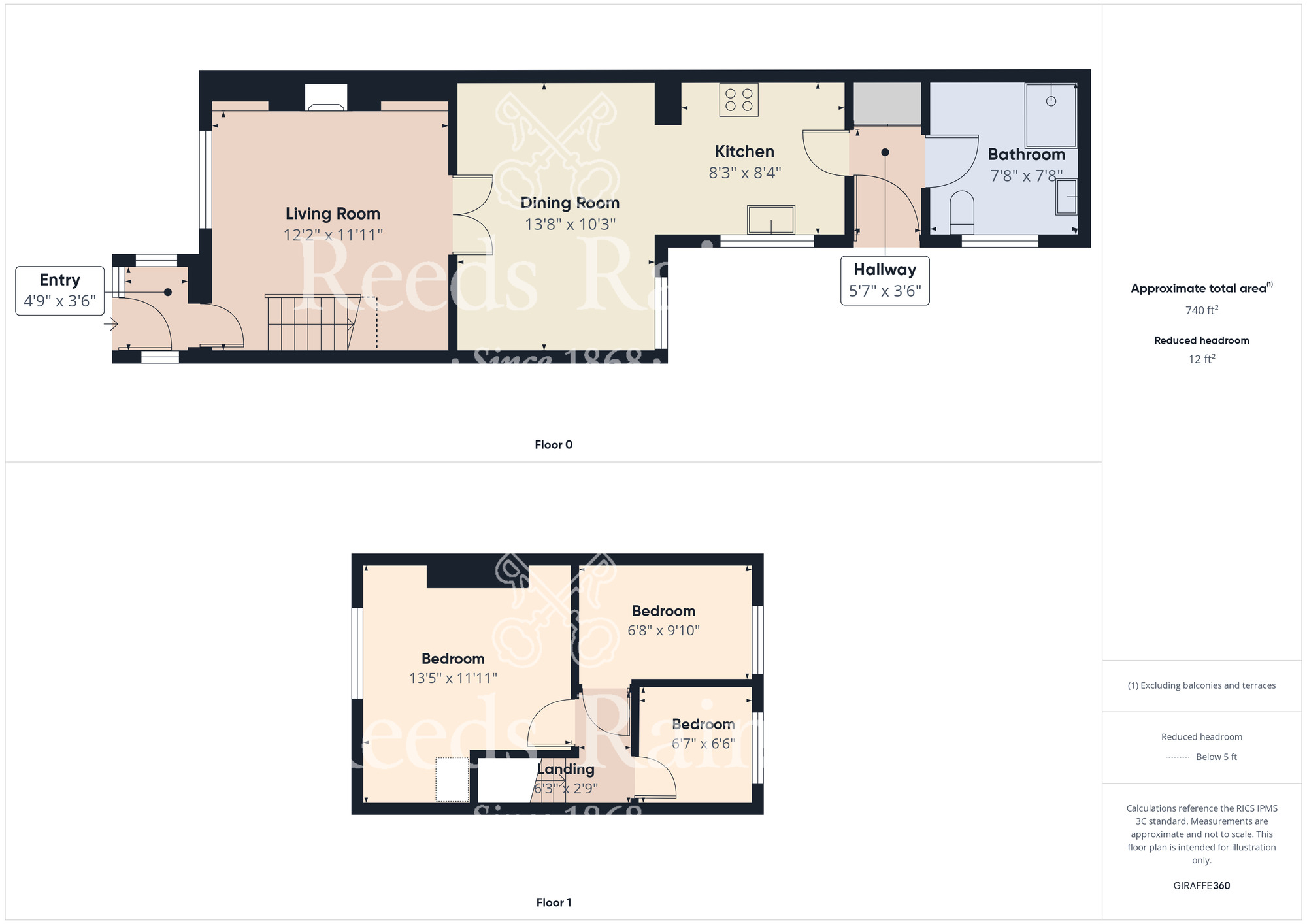 Floorplan of 3 bedroom Mid Terrace House for sale, Margrove Park, Boosbeck, North Yorkshire, TS12