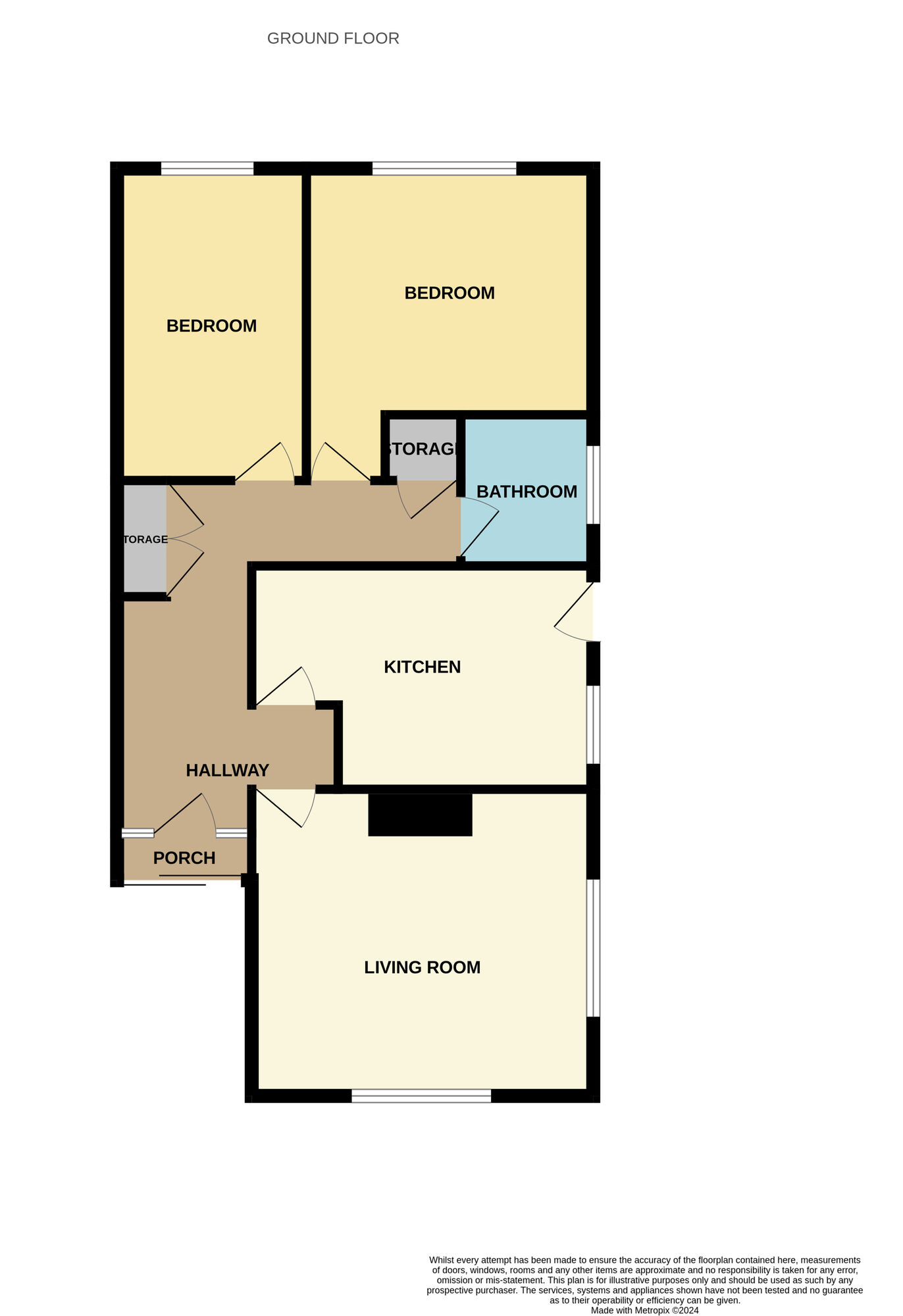 Floorplan of 2 bedroom Semi Detached Bungalow for sale, Hutton Lane, Guisborough, North Yorkshire, TS14