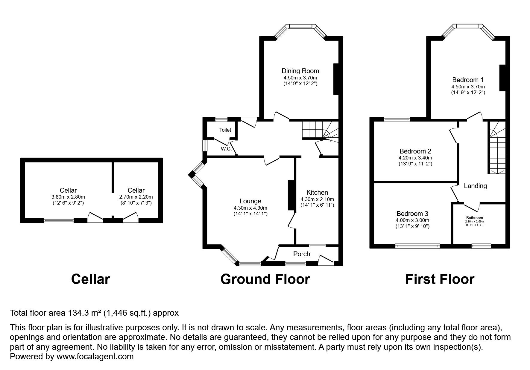 Floorplan of 3 bedroom Semi Detached House for sale, Grange Avenue, Stockton-on-Tees, Durham, TS18