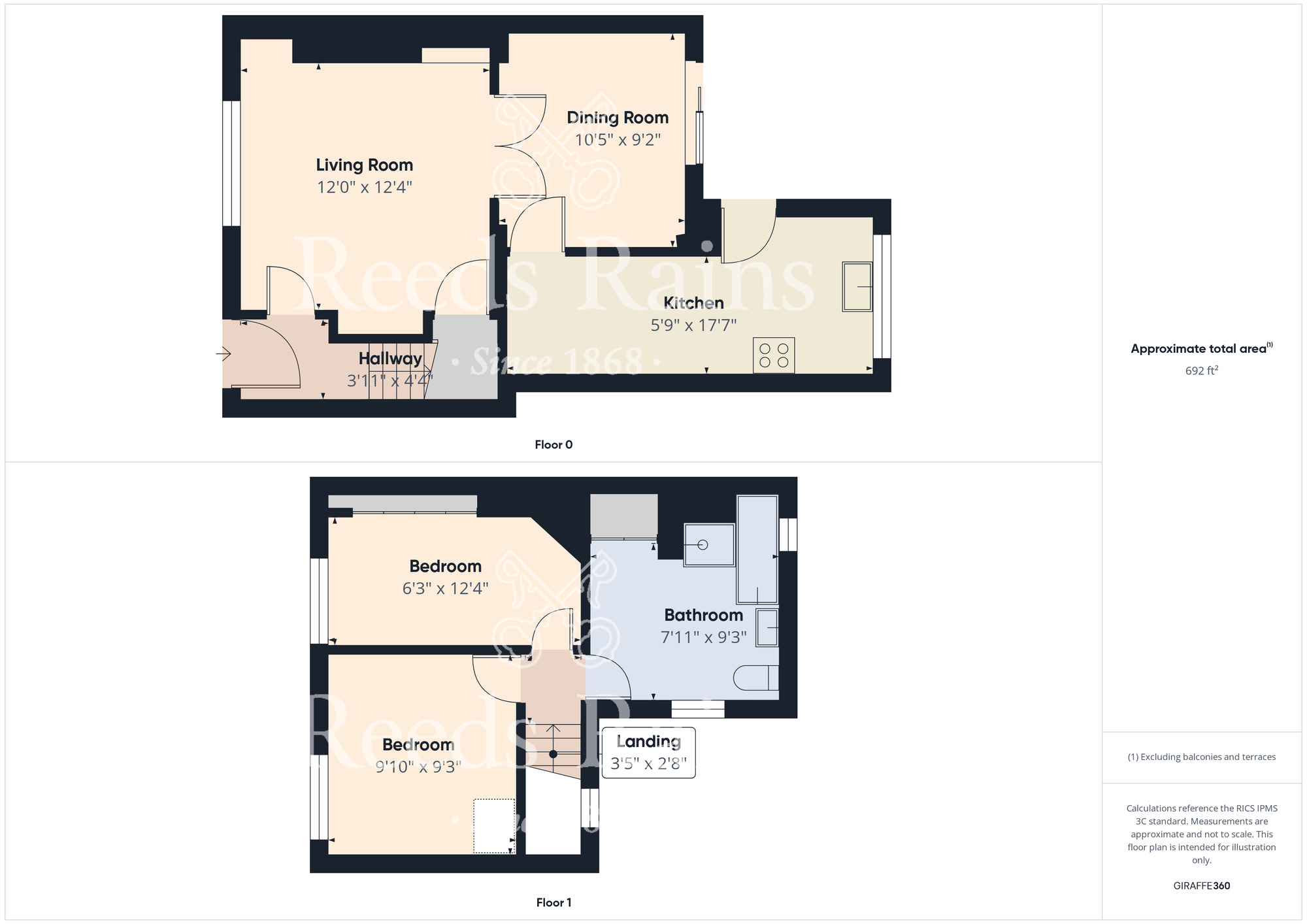 Floorplan of 2 bedroom Mid Terrace House for sale, Dundas Street, New Marske, North Yorkshire, TS11