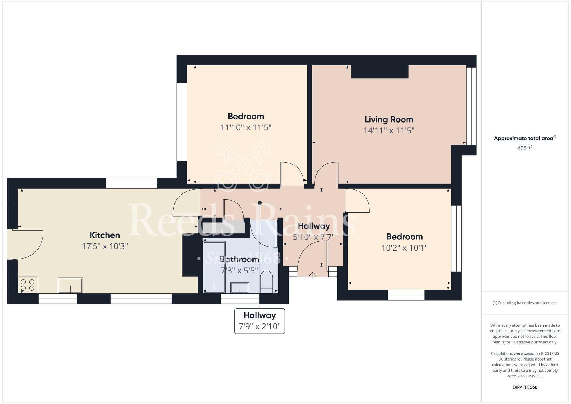Floorplan of 2 bedroom Semi Detached Bungalow for sale, Marshall Drive, Brotton, North Yorkshire, TS12