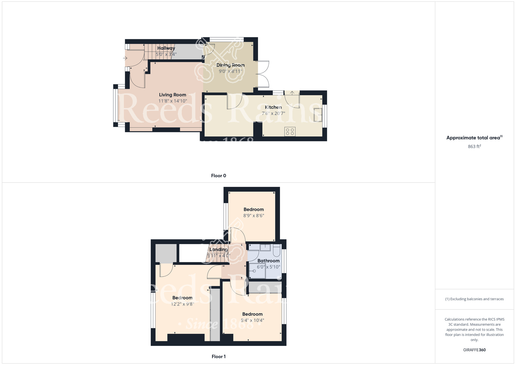 Floorplan of 3 bedroom End Terrace House for sale, Park Lane, Guisborough, North Yorkshire, TS14