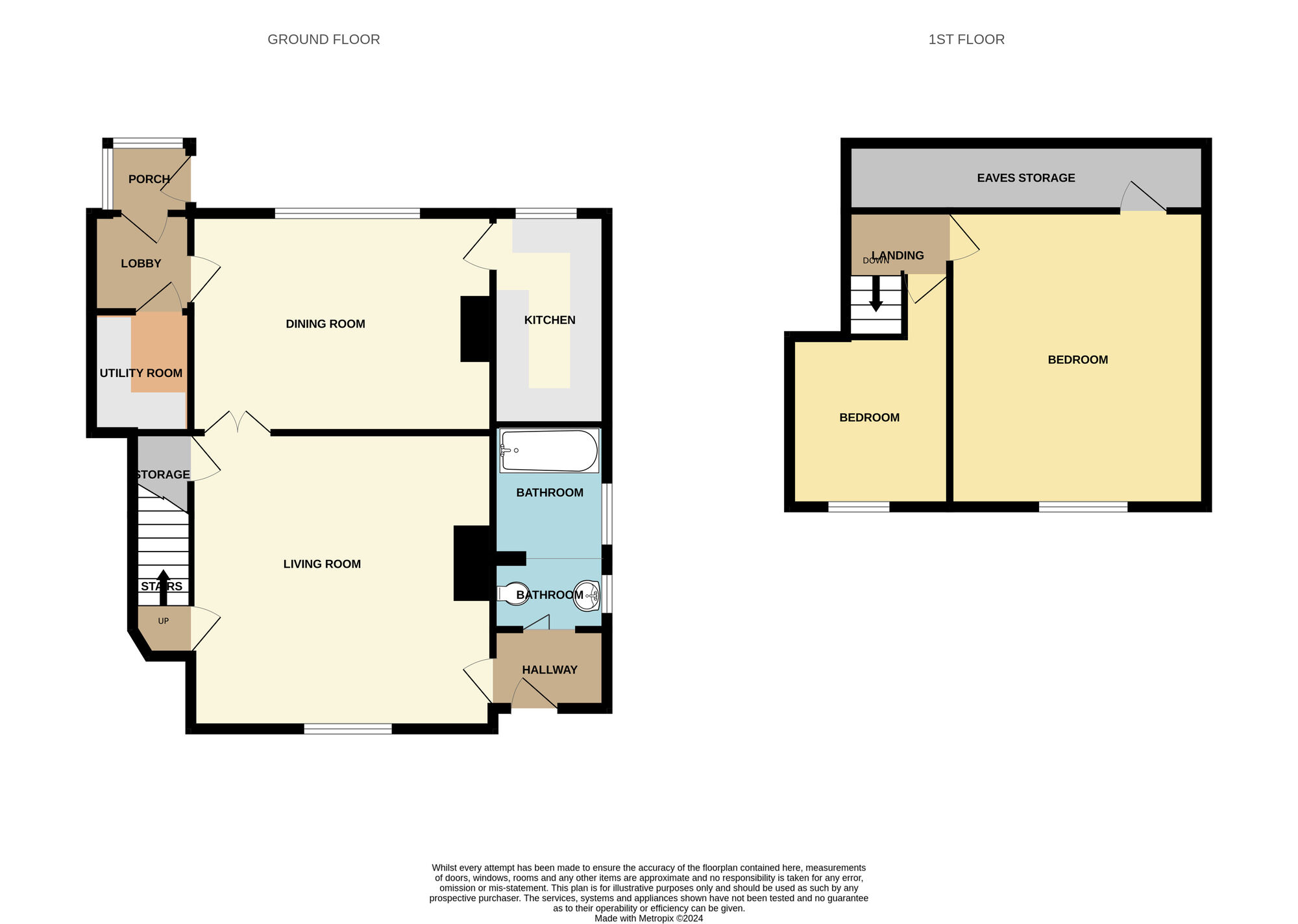 Floorplan of 2 bedroom Semi Detached House for sale, Fishponds Road, Yearby, Redcar, TS11