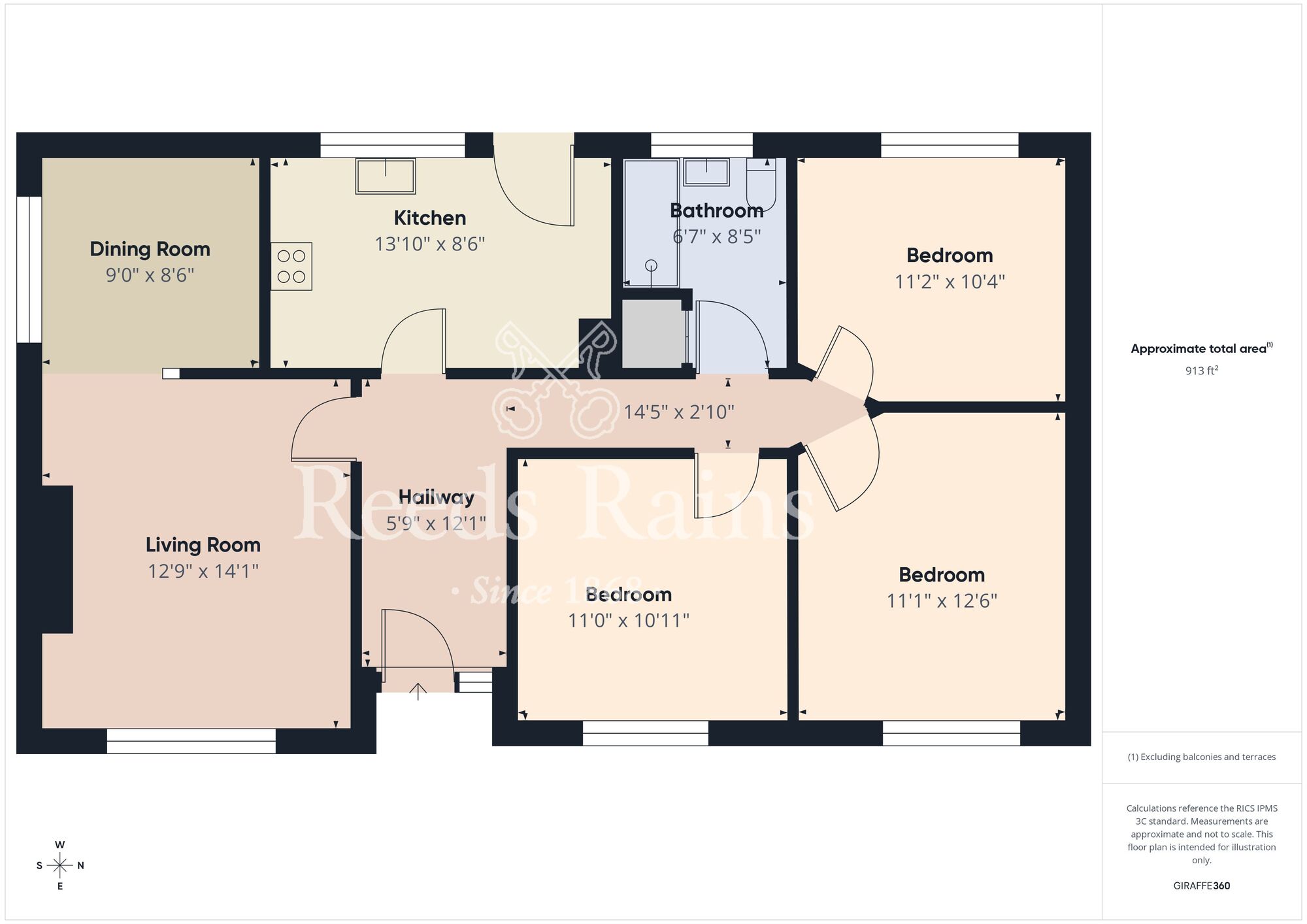Floorplan of 3 bedroom Detached Bungalow for sale, Hollymead Drive, Guisborough, North Yorkshire, TS14
