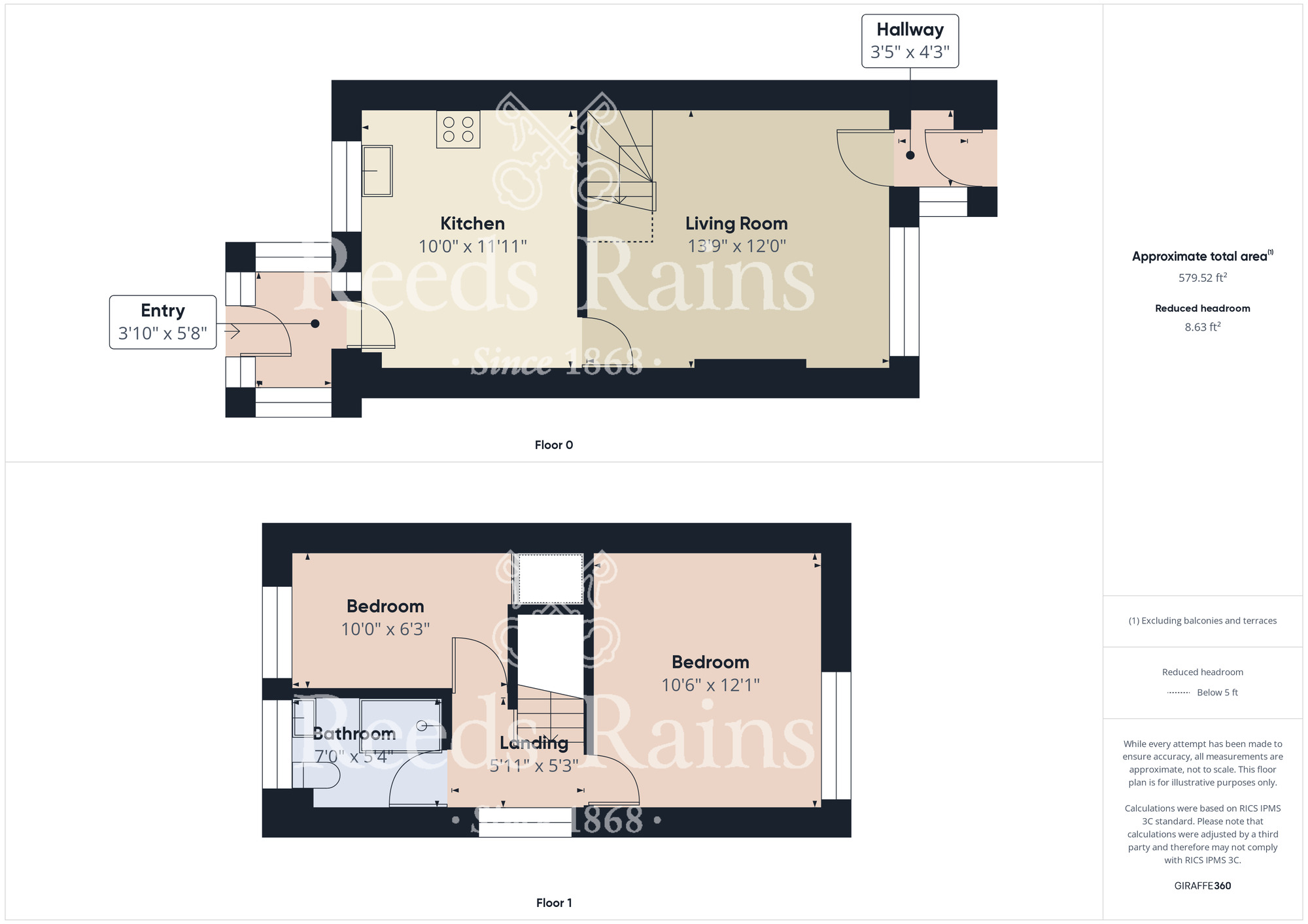 Floorplan of 2 bedroom Semi Detached House for sale, Carlow Close, Guisborough, North Yorkshire, TS14