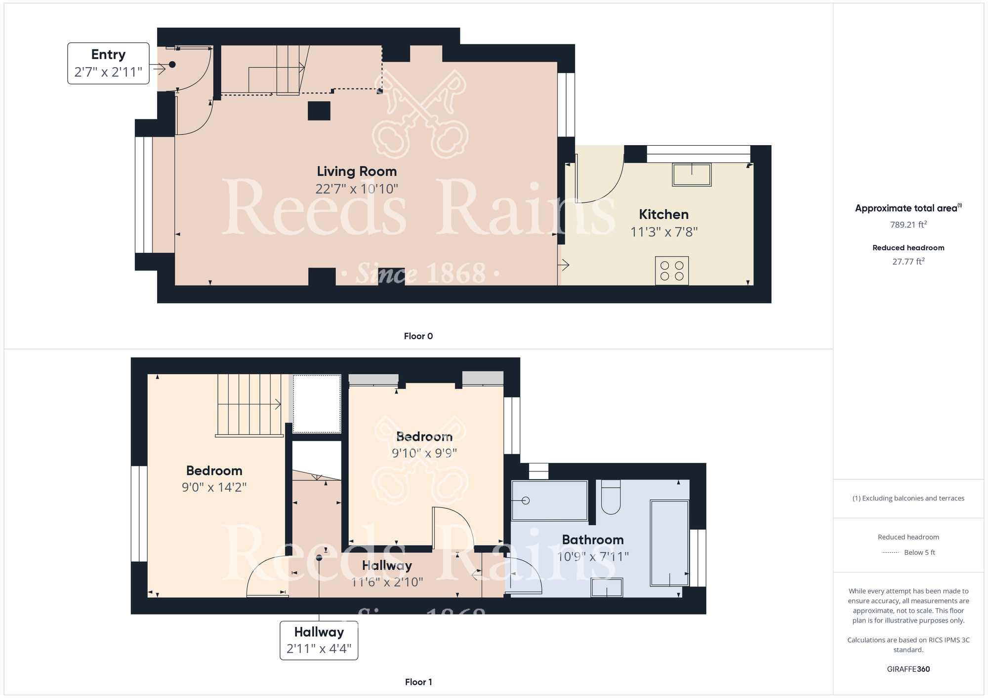 Floorplan of 2 bedroom Mid Terrace House for sale, Kennedy Crescent, Carlin How, North Yorkshire, TS13