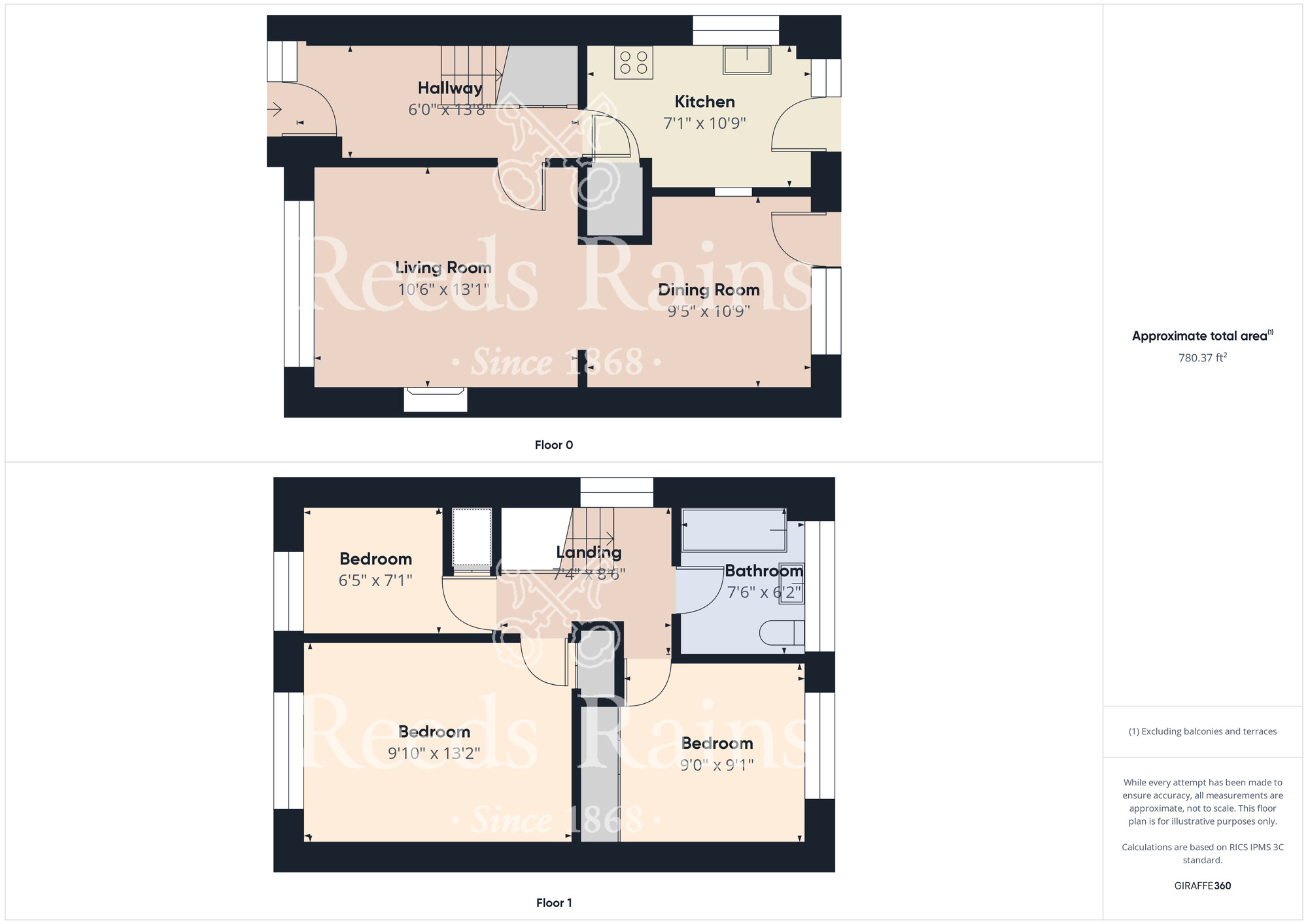 Floorplan of 3 bedroom Semi Detached House for sale, Enfield Chase, Guisborough, North Yorkshire, TS14