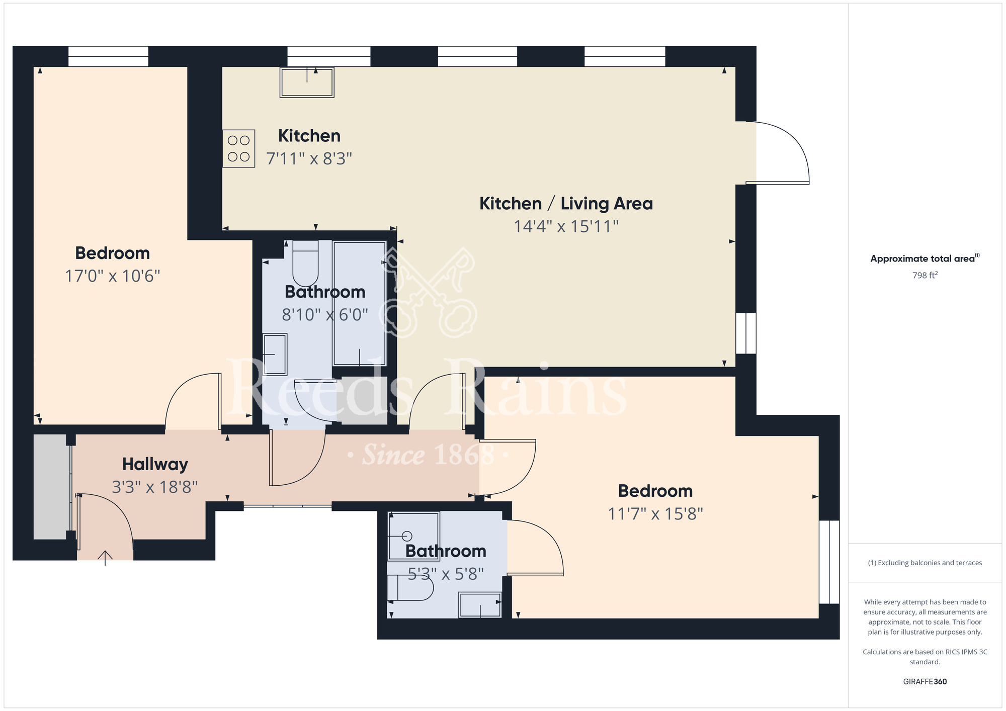 Floorplan of 2 bedroom  Flat for sale, New Road, Guisborough, North Yorkshire, TS14