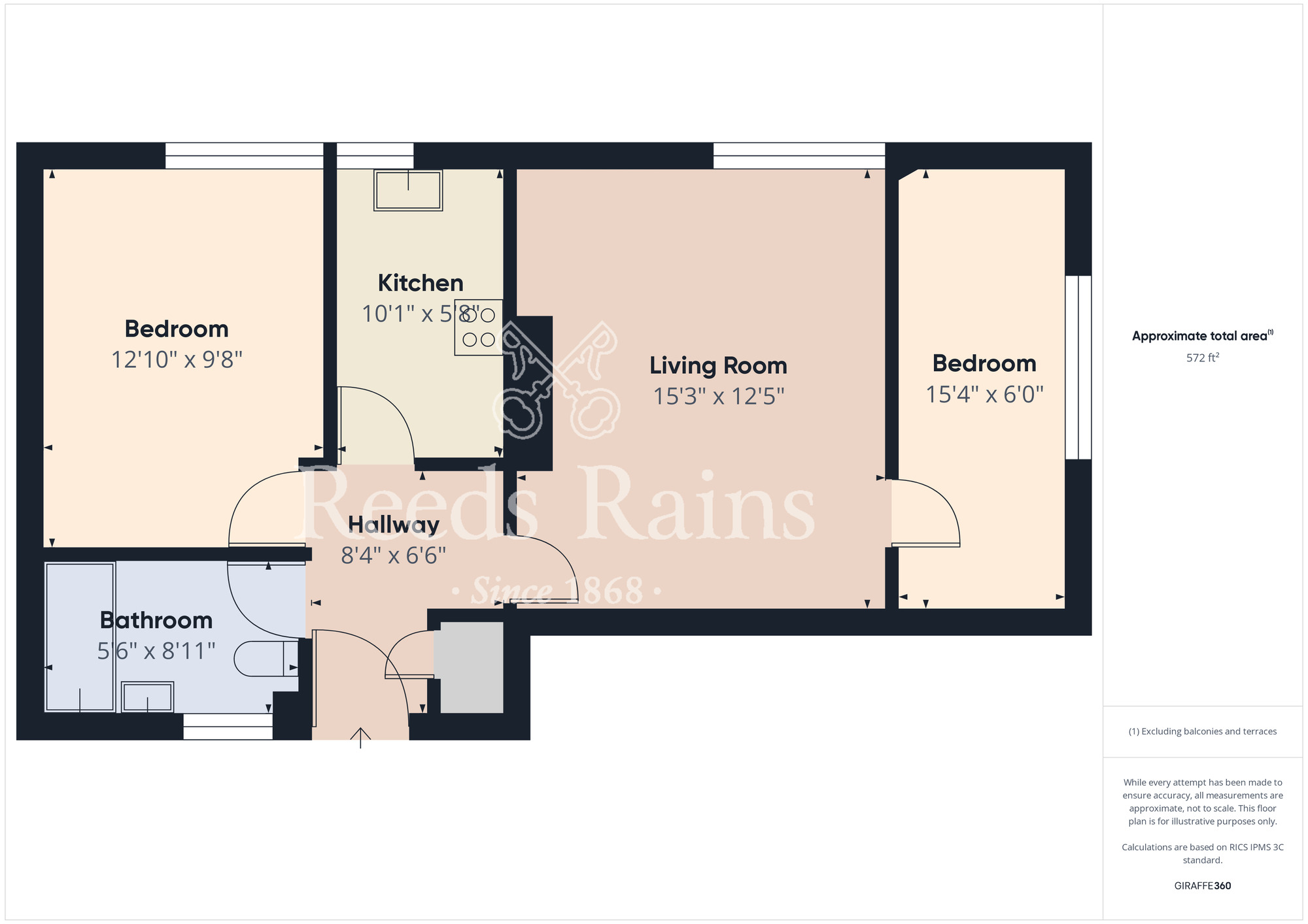 Floorplan of 2 bedroom  Flat for sale, Trinity Court, 109 Park Lane, North Yorkshire, TS14