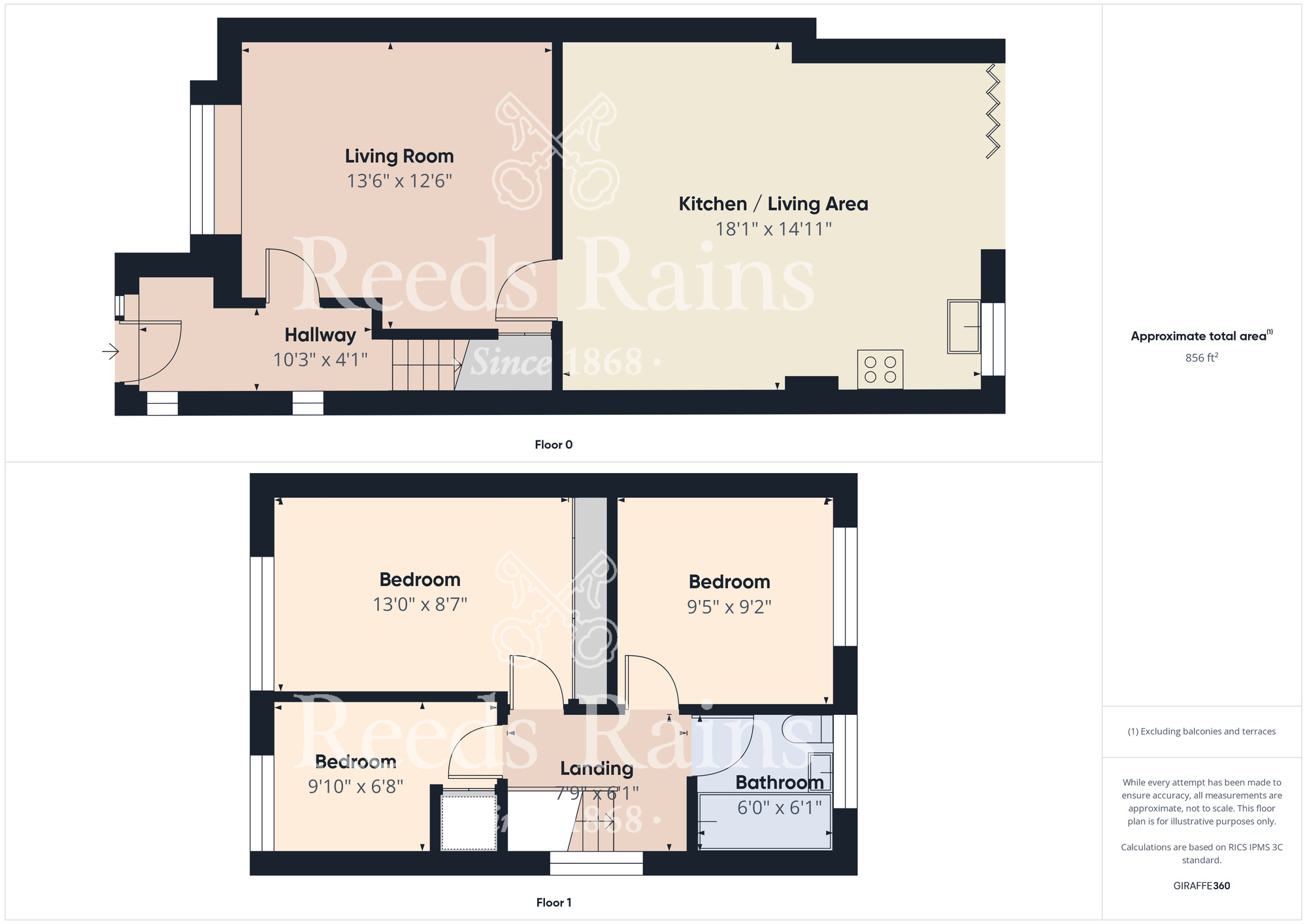 Floorplan of 3 bedroom Semi Detached House for sale, Scarteen Close, Guisborough, North Yorkshire, TS14