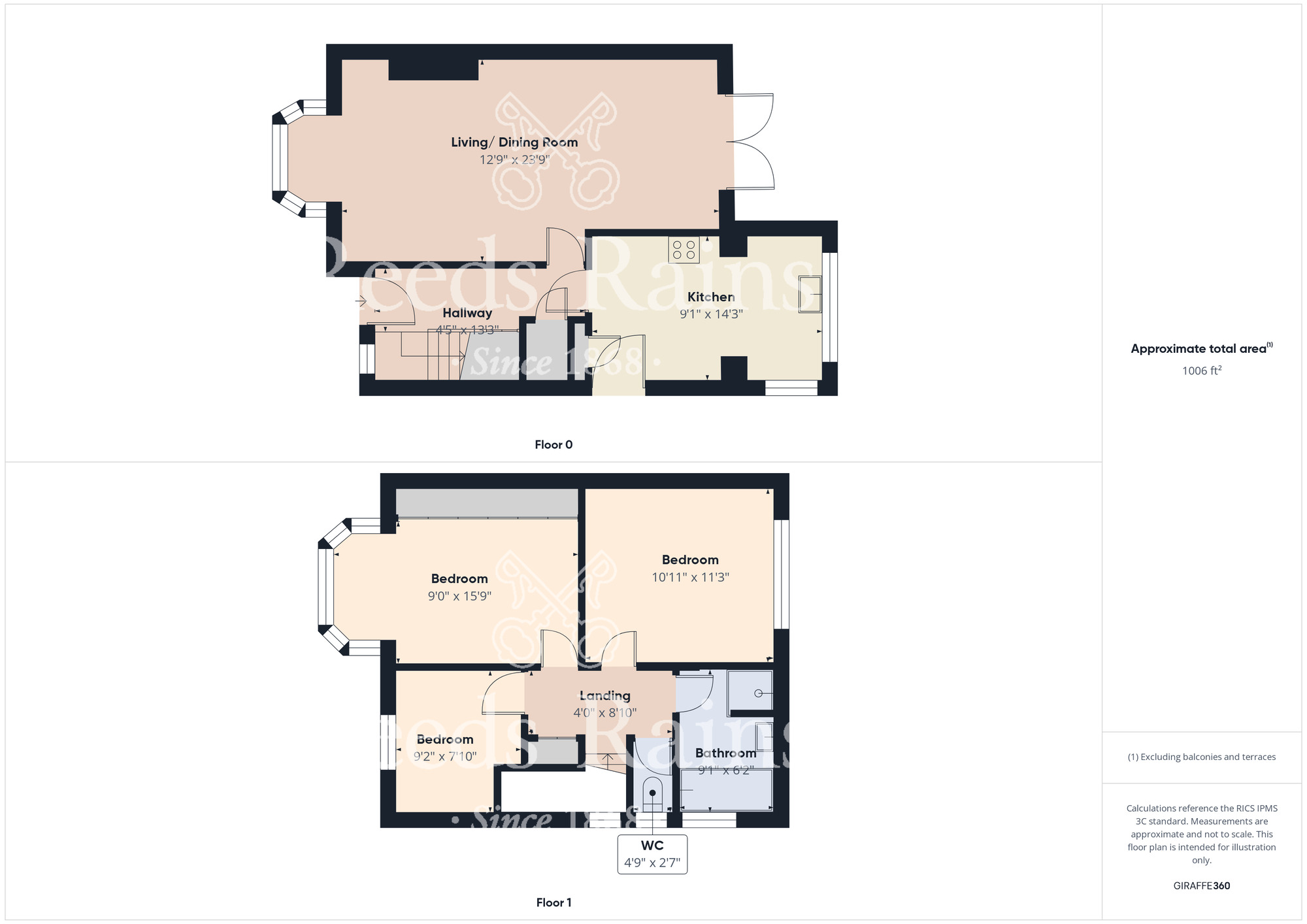 Floorplan of 3 bedroom Semi Detached House for sale, Park Lane, Guisborough, North Yorkshire, TS14