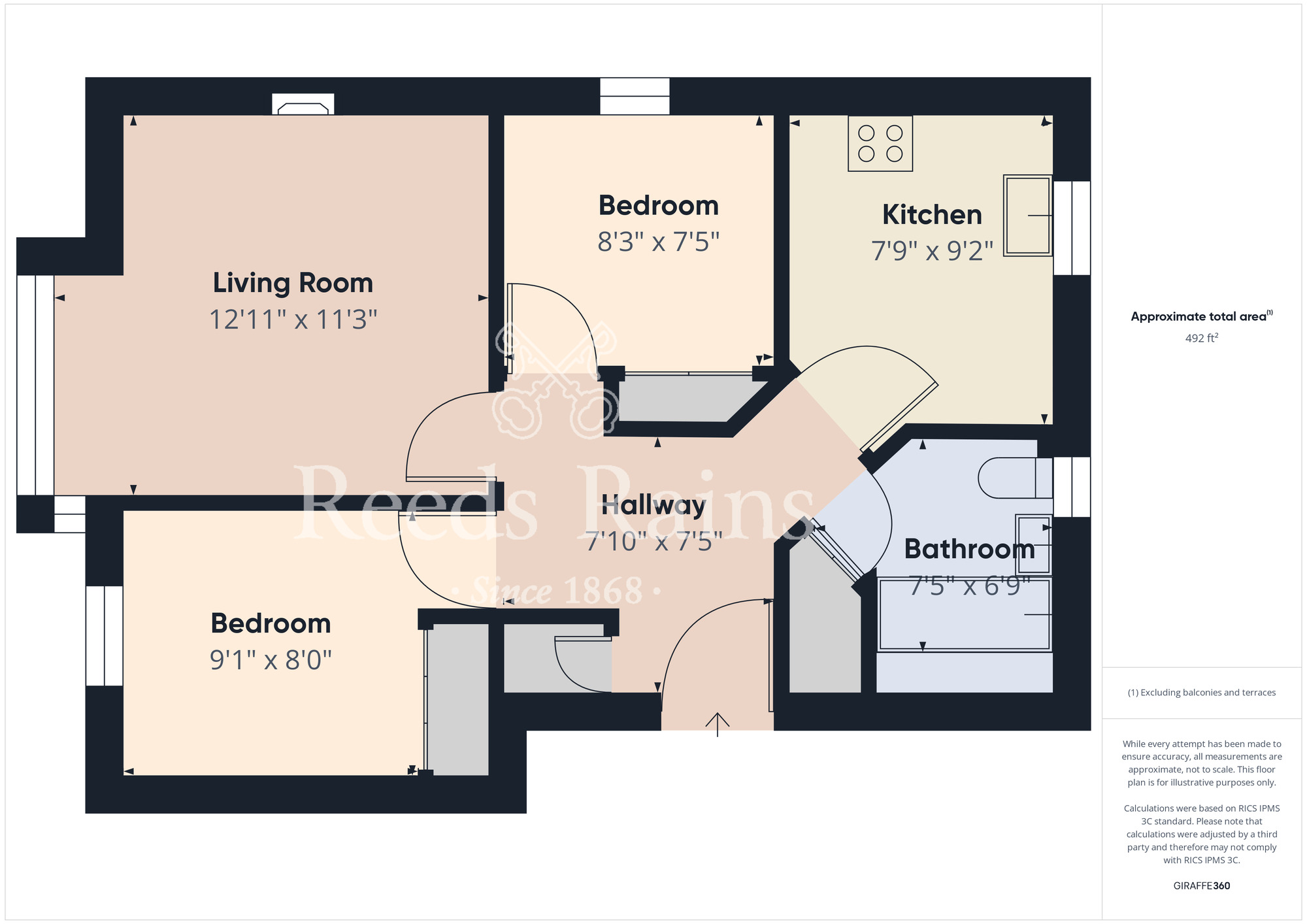 Floorplan of 2 bedroom  Flat for sale, Linwood Court, Northgate, North Yorkshire, TS14