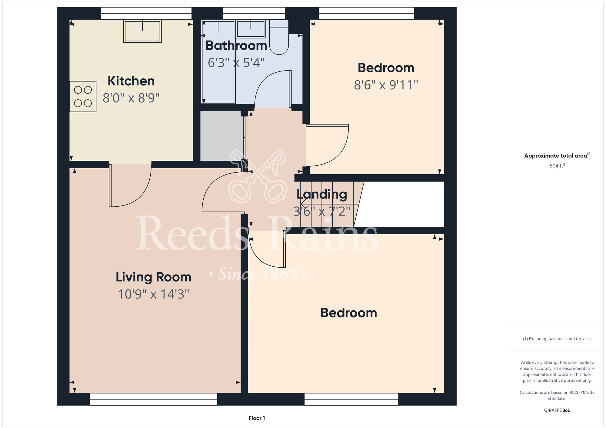 Floorplan of 2 bedroom  Flat for sale, Aldenham Road, Guisborough, North Yorkshire, TS14