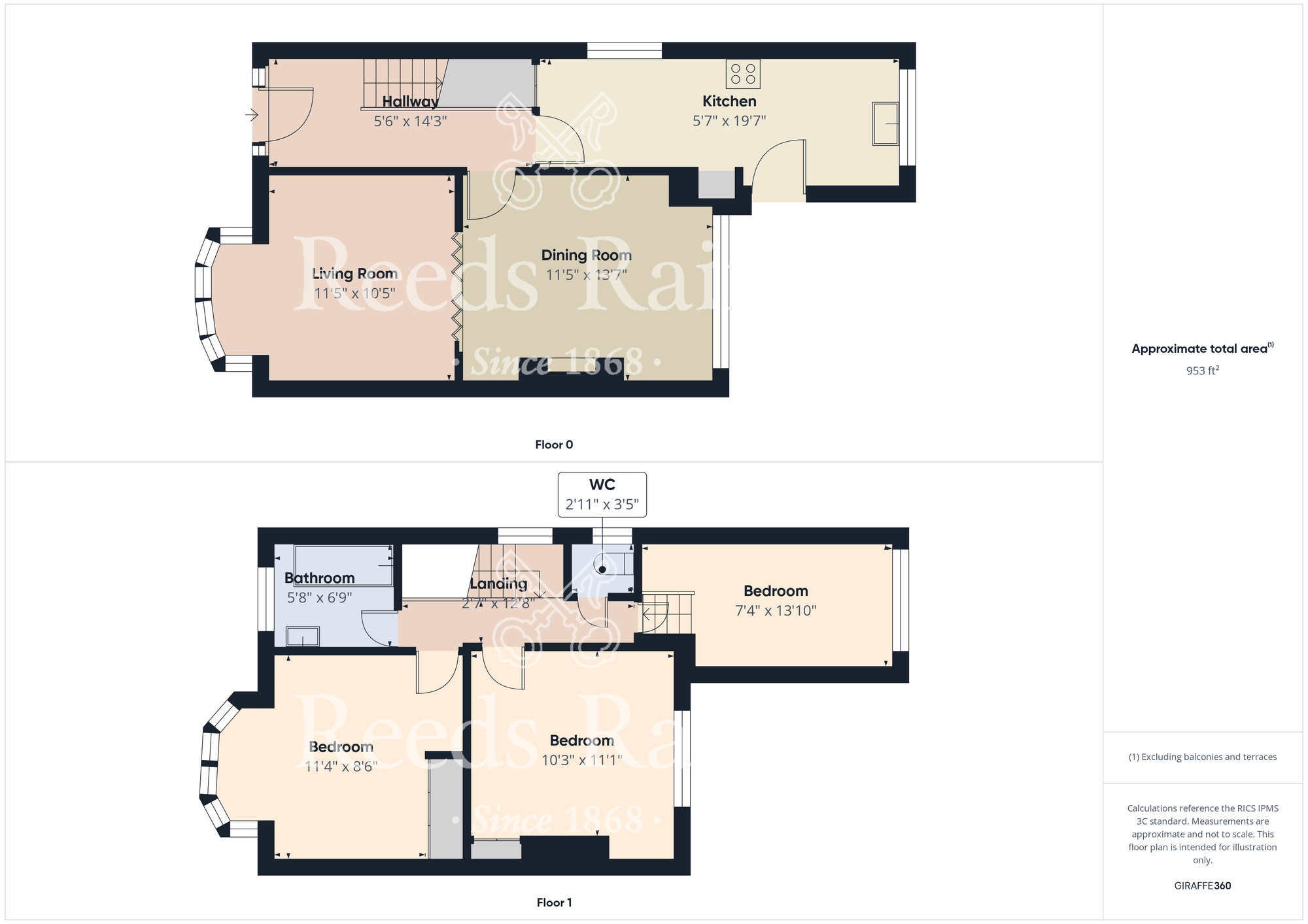 Floorplan of 3 bedroom End Terrace House for sale, Buckingham Road, Redcar, North Yorkshire, TS10