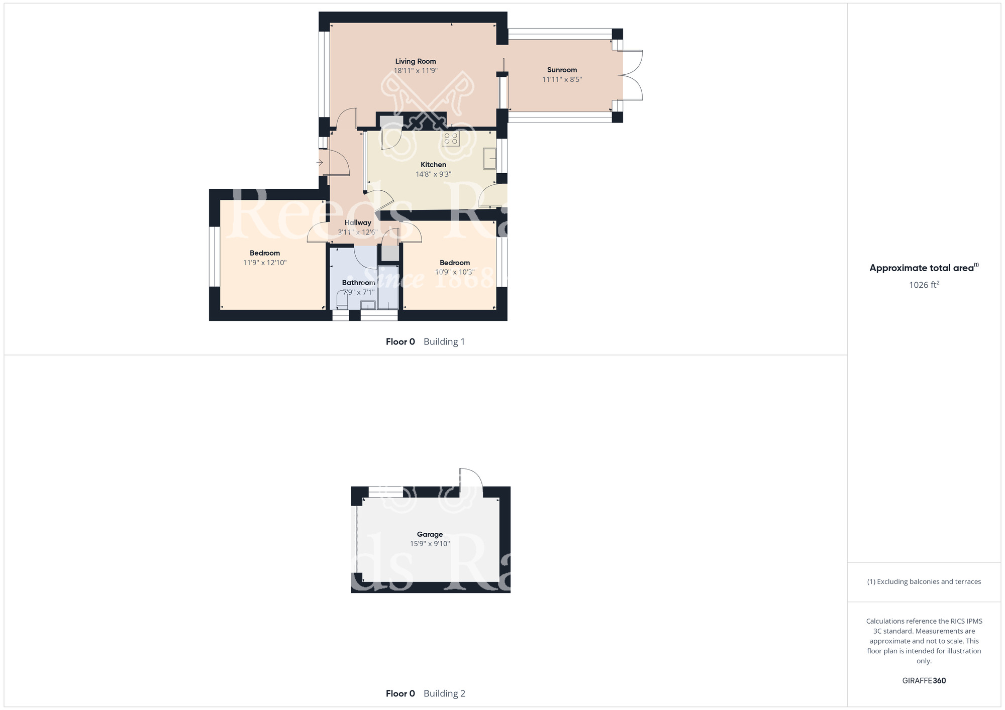 Floorplan of 2 bedroom Semi Detached Bungalow for sale, Morton Close, Guisborough, North Yorkshire, TS14