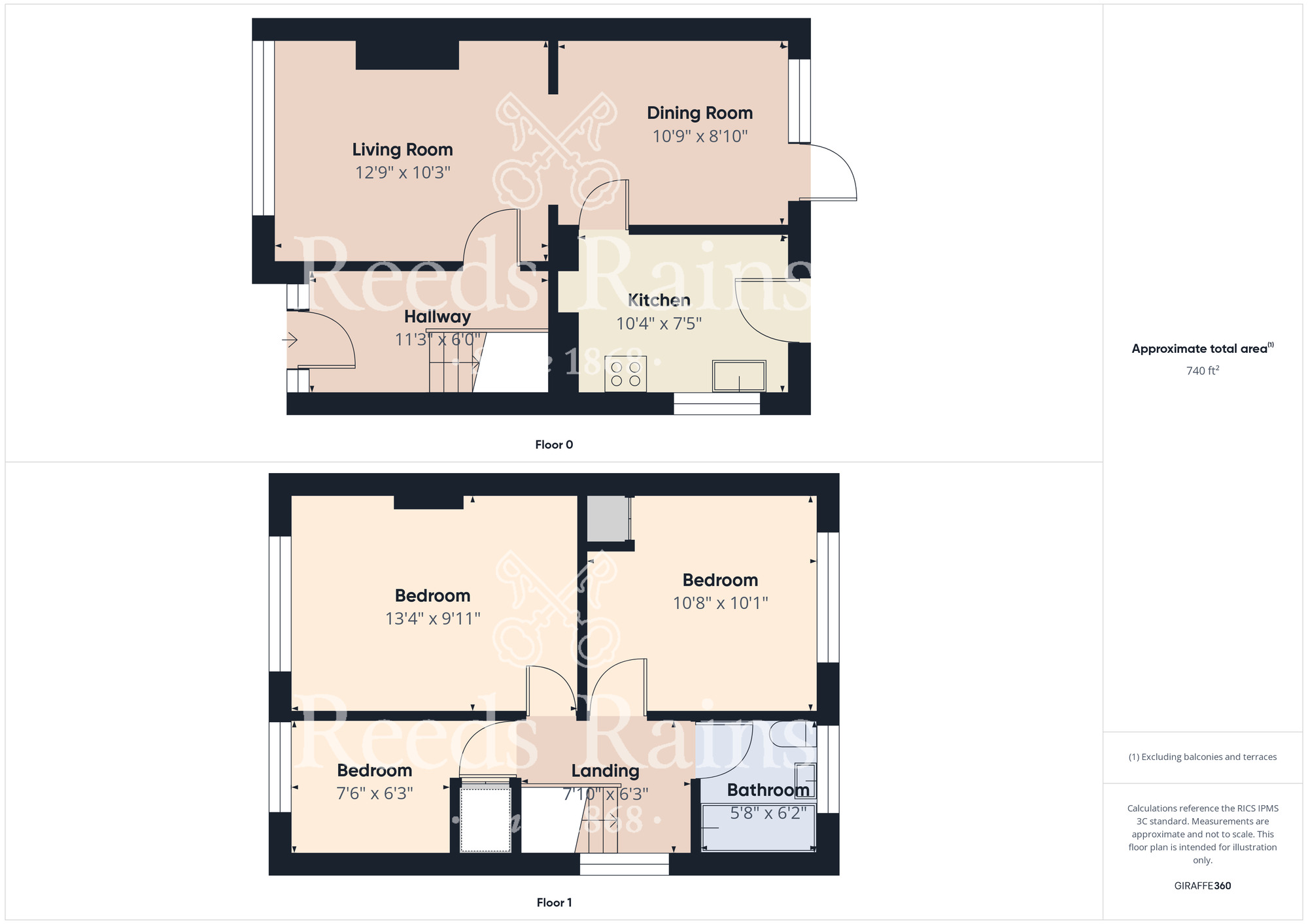 Floorplan of 3 bedroom Semi Detached House for sale, Byland Close, Guisborough, North Yorkshire, TS14