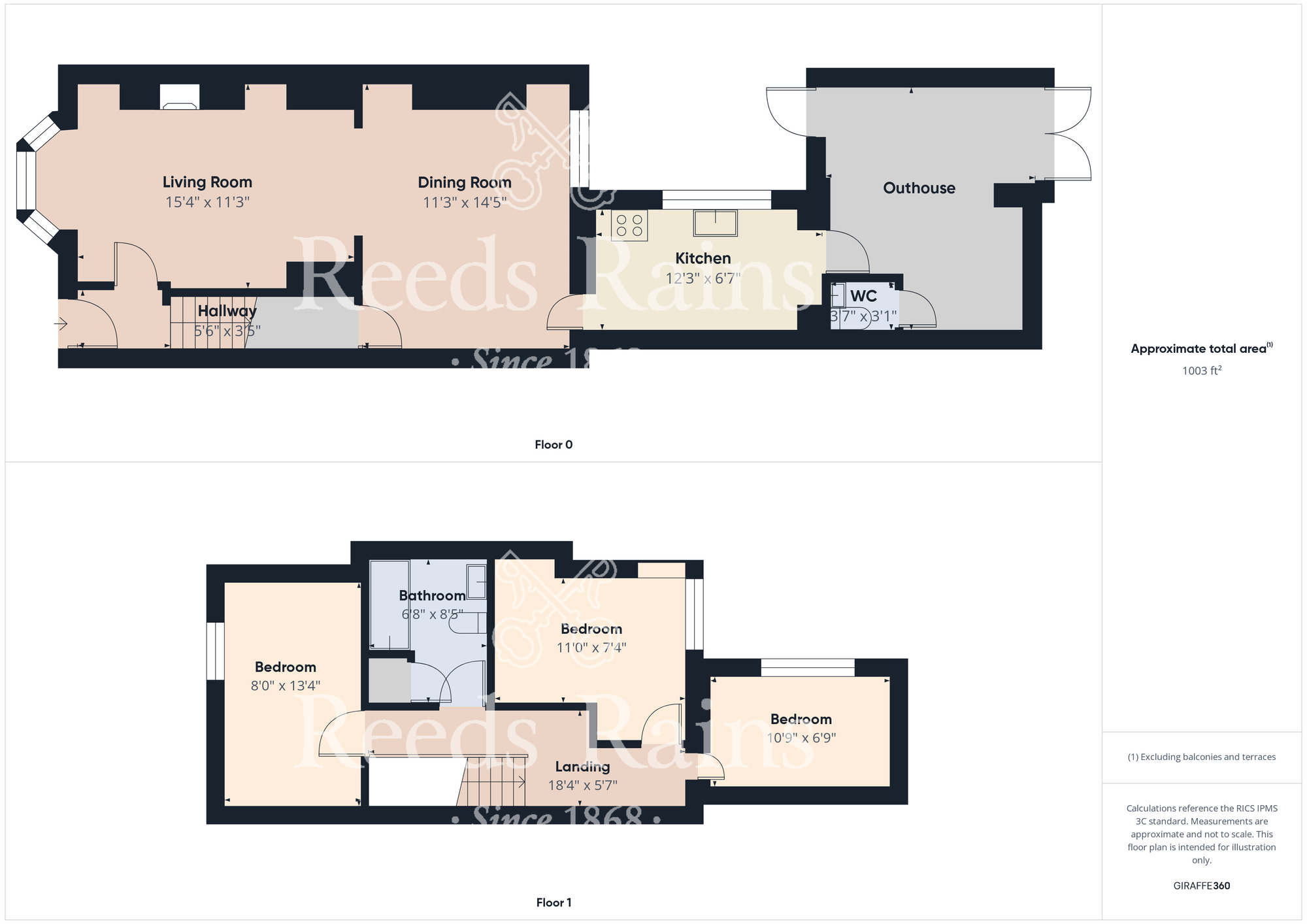 Floorplan of 3 bedroom Mid Terrace House for sale, Hedley Street, Guisborough, North Yorkshire, TS14