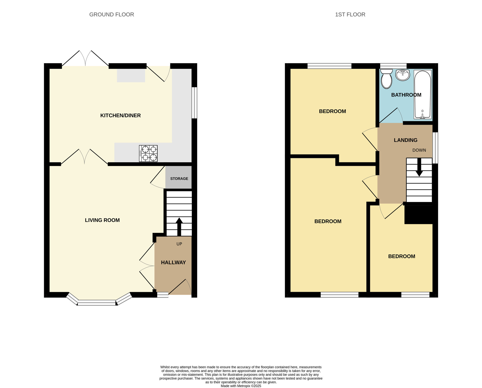 Floorplan of 3 bedroom Semi Detached House for sale, Aldenham Road, Guisborough, North Yorkshire, TS14