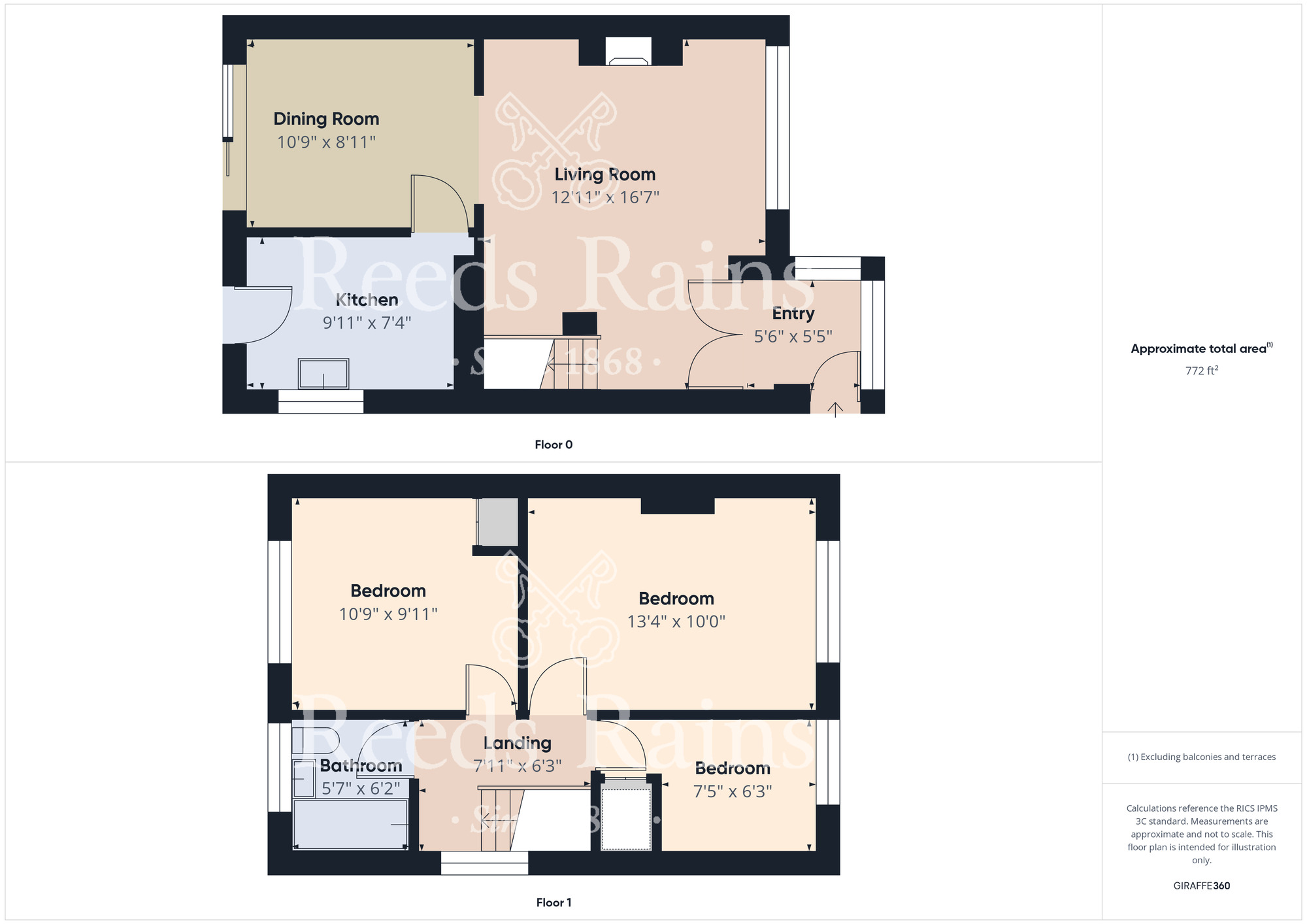 Floorplan of 3 bedroom Semi Detached House for sale, Byland Close, Guisborough, North Yorkshire, TS14