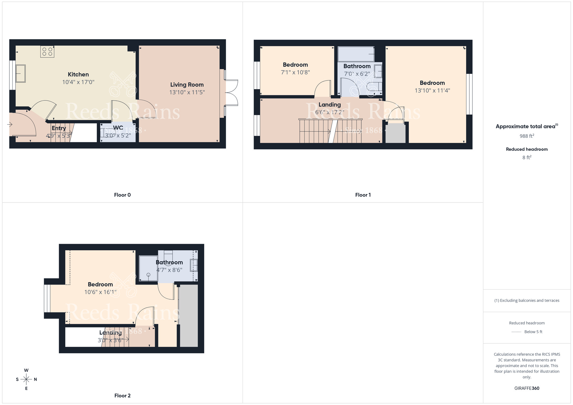 Floorplan of 3 bedroom Mid Terrace House for sale, Dunnock Close, Guisborough, North Yorkshire, TS14