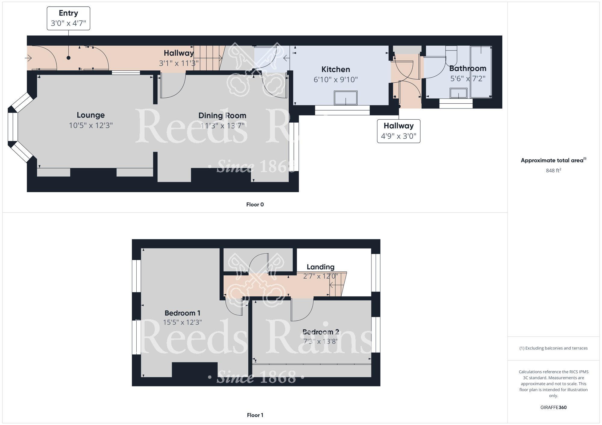 Floorplan of 2 bedroom Mid Terrace House for sale, Fountain Street, Guisborough, North Yorkshire, TS14