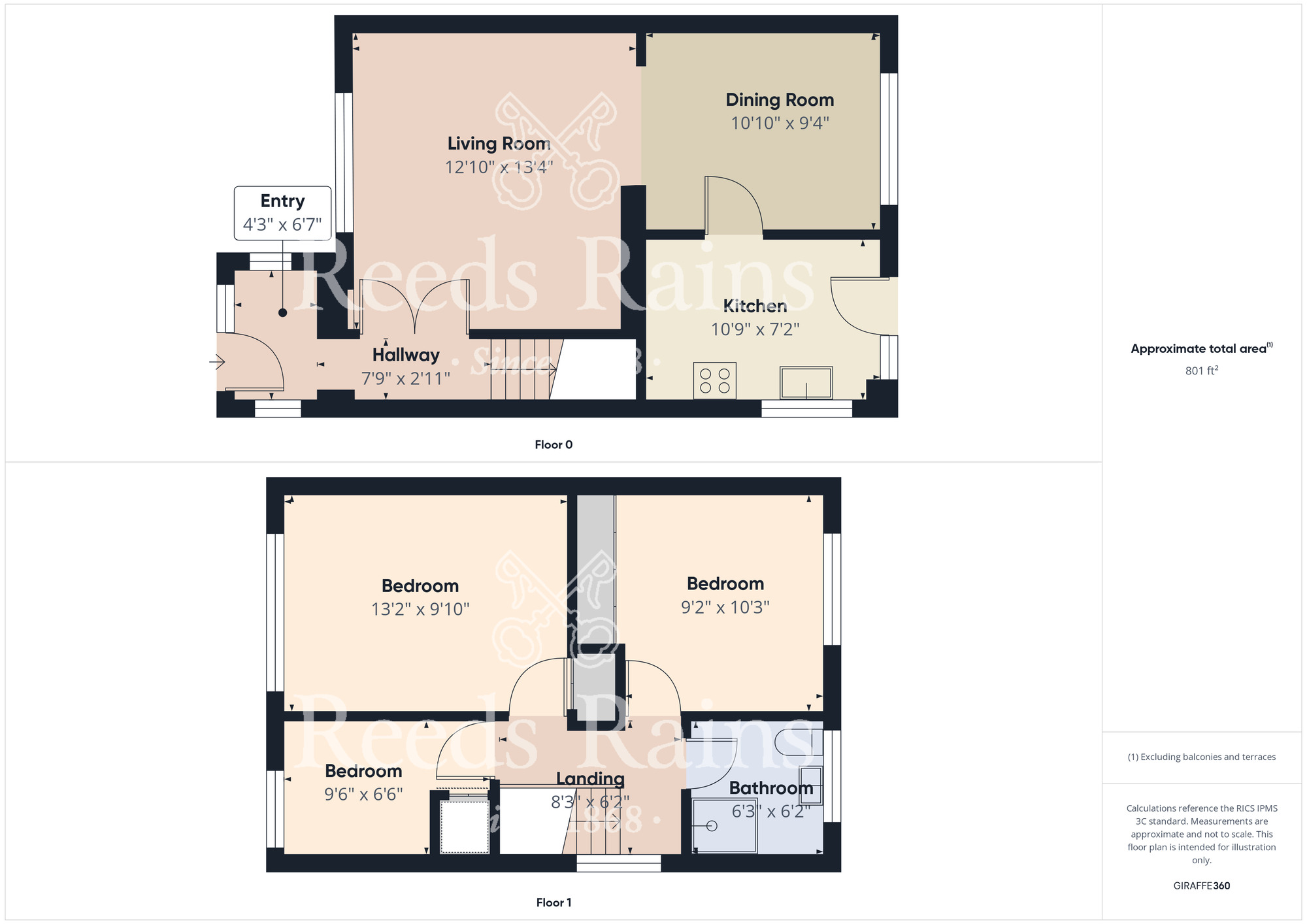 Floorplan of 3 bedroom Semi Detached House for sale, Berkley Drive, Guisborough, North Yorkshire, TS14