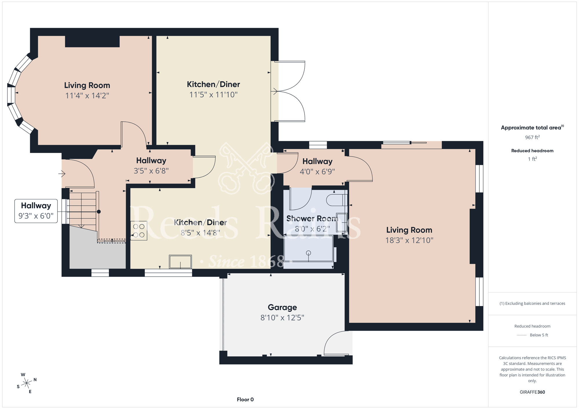 Floorplan of 3 bedroom Semi Detached House for sale, West End, Guisborough, North Yorkshire, TS14
