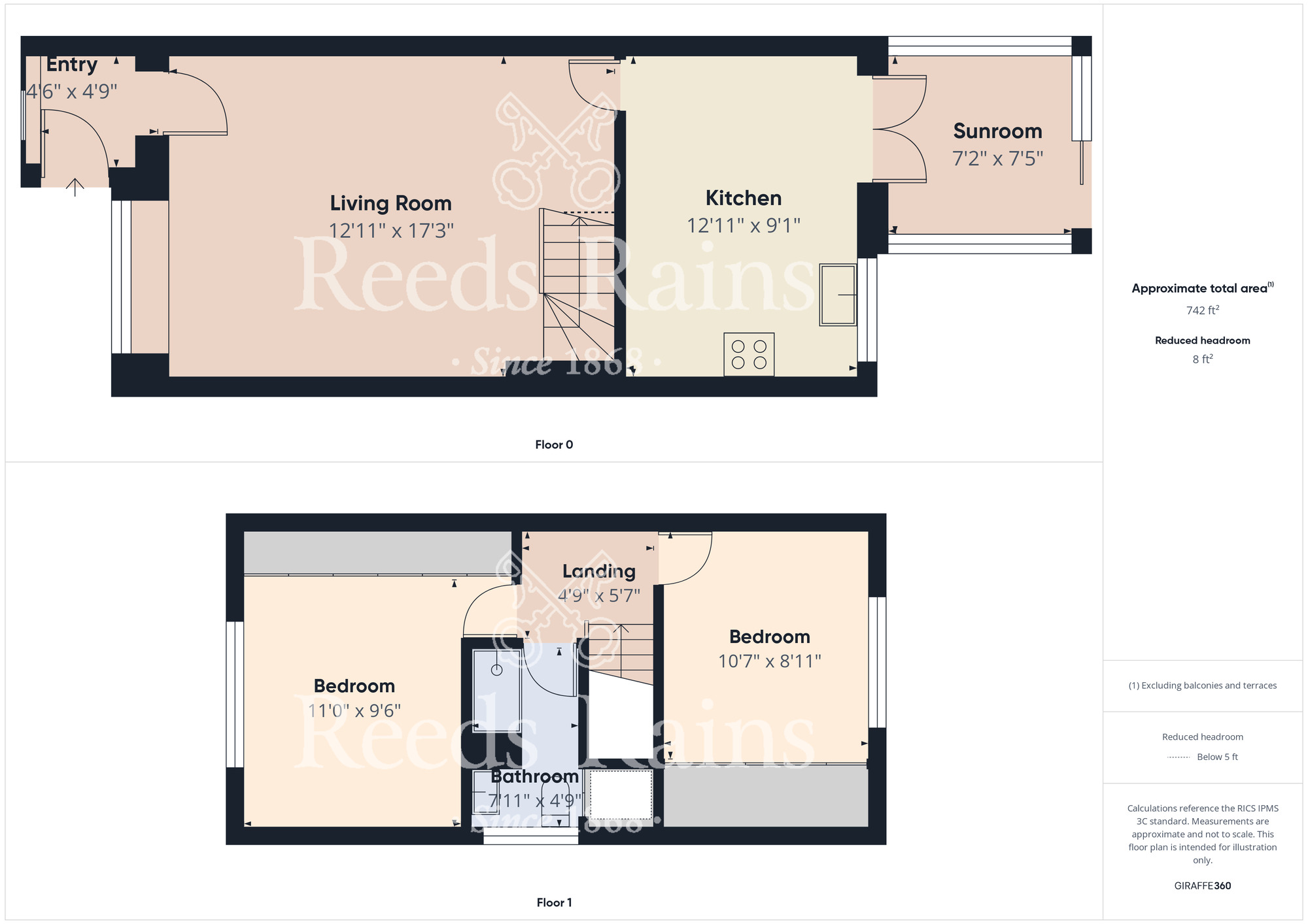 Floorplan of 2 bedroom Semi Detached House for sale, Enfield Chase, Guisborough, North Yorkshire, TS14