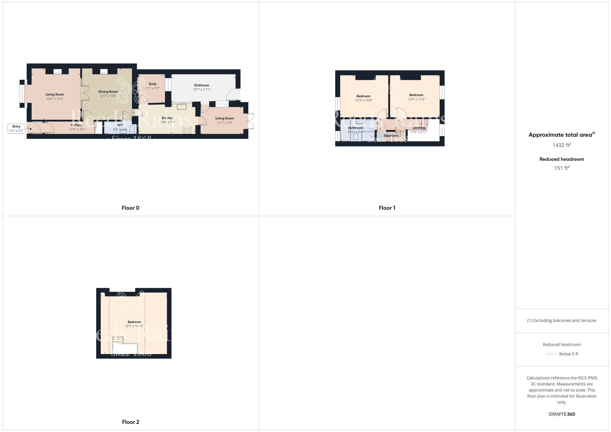 Floorplan of 3 bedroom Mid Terrace House for sale, Belmangate, Guisborough, North Yorkshire, TS14
