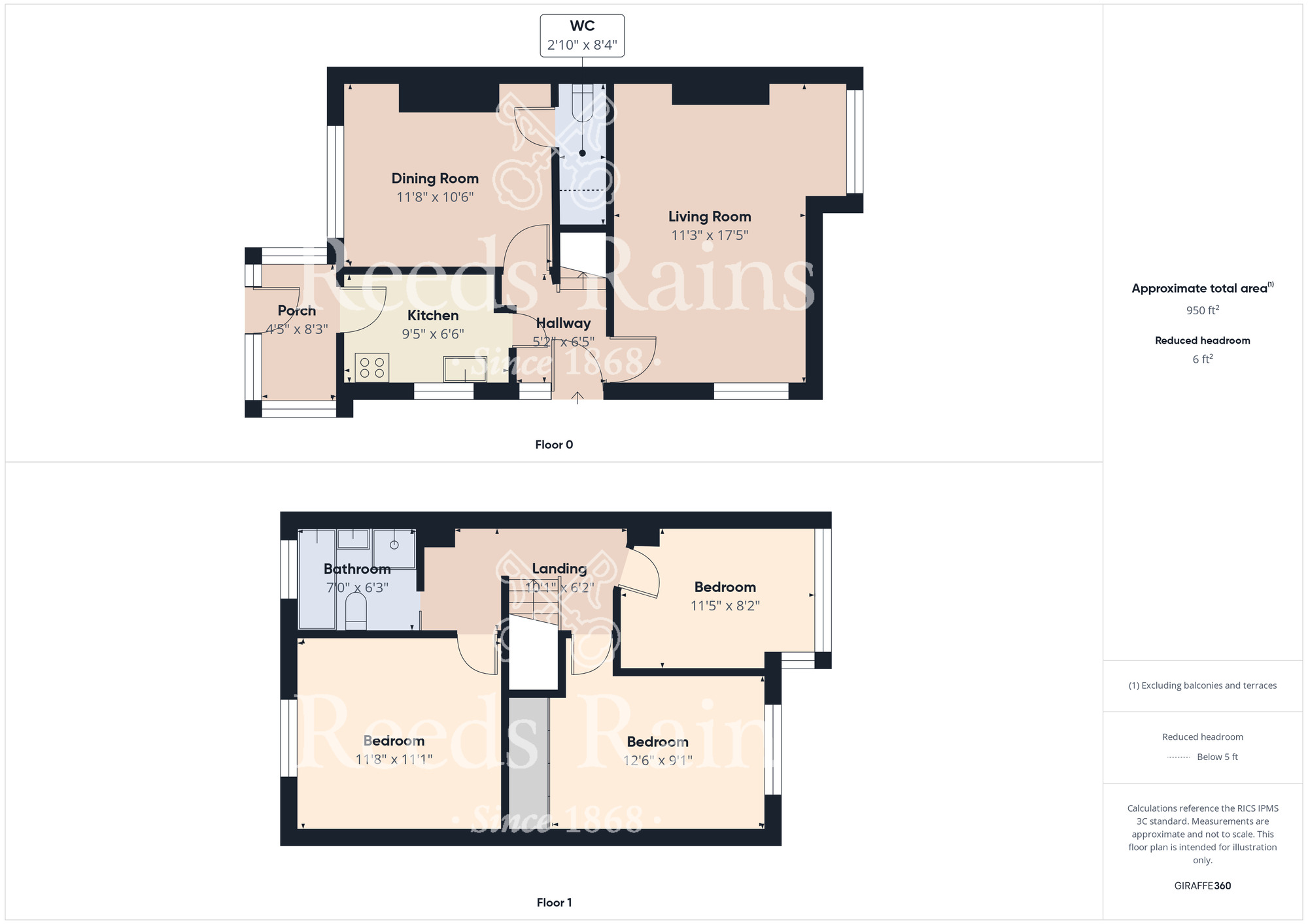 Floorplan of 3 bedroom Semi Detached House for sale, Hollymead Drive, Guisborough, North Yorkshire, TS14