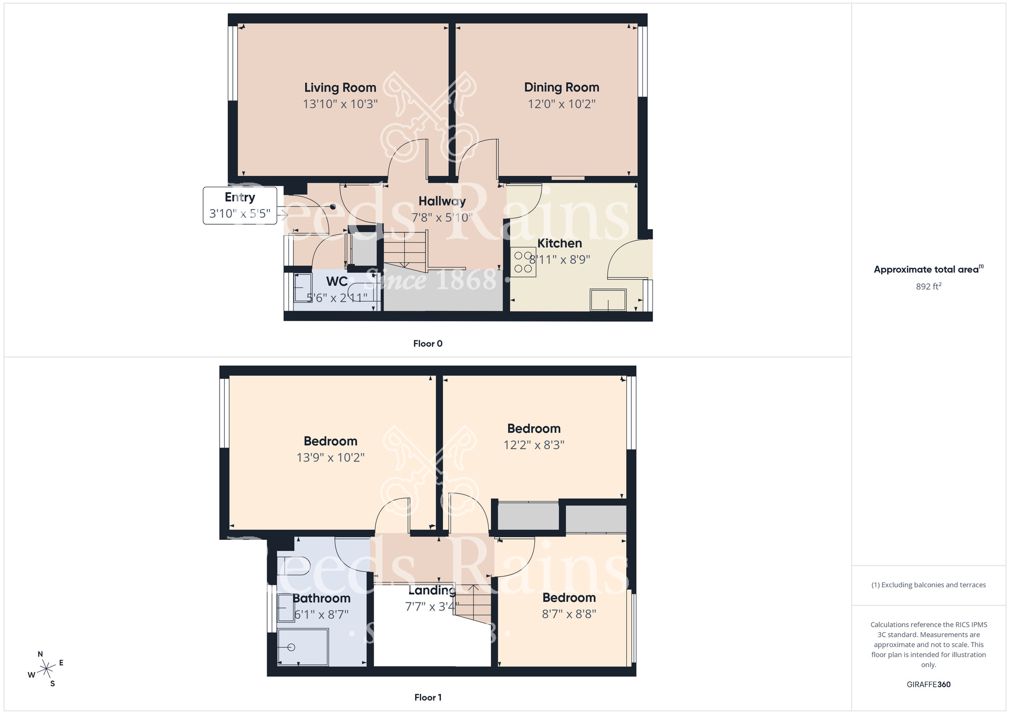 Floorplan of 3 bedroom Mid Terrace House for sale, Stump Cross, Guisborough, North Yorkshire, TS14