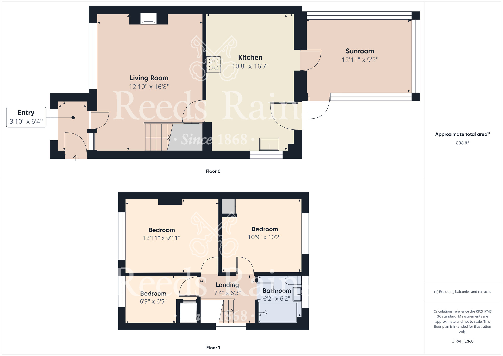 Floorplan of 3 bedroom Semi Detached House for sale, Fernie Road, Guisborough, North Yorkshire, TS14