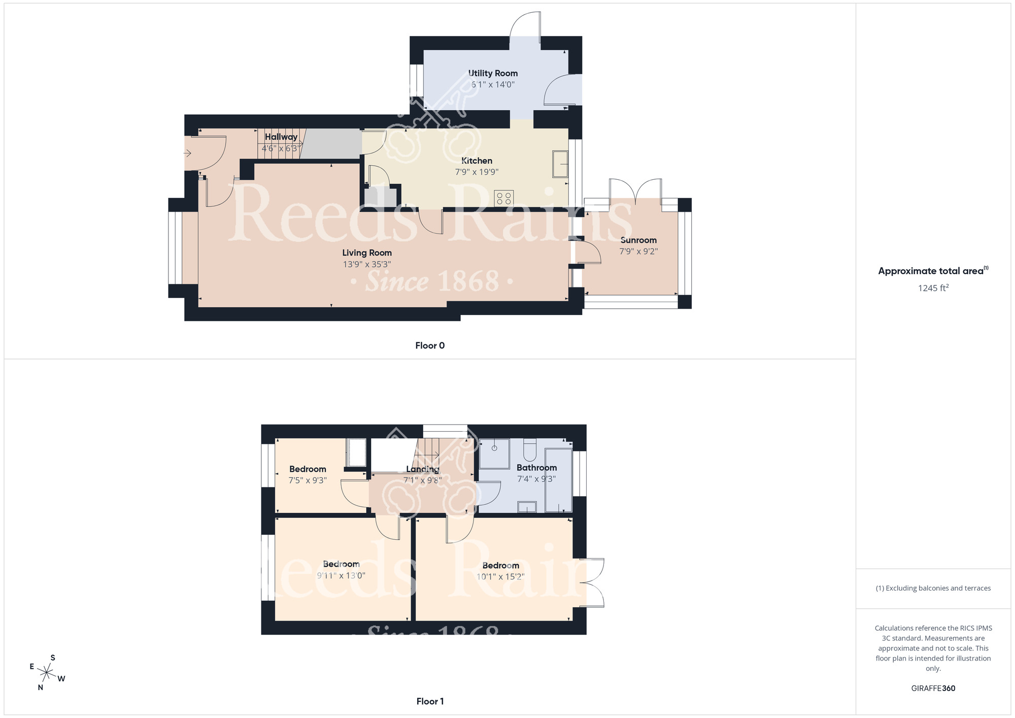 Floorplan of 3 bedroom Semi Detached House for sale, Barlow Close, Guisborough, North Yorkshire, TS14