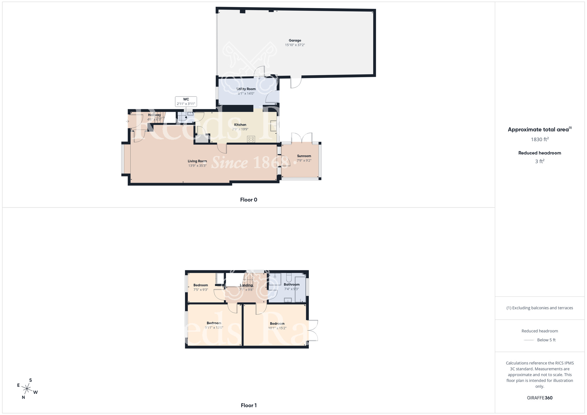 Floorplan of 3 bedroom Semi Detached House for sale, Barlow Close, Guisborough, North Yorkshire, TS14