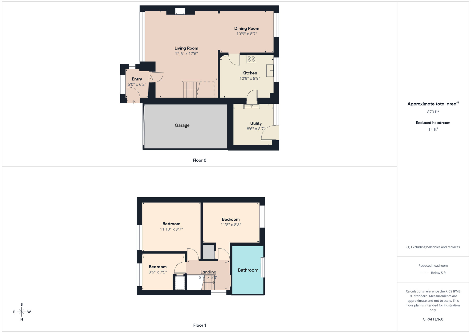 Floorplan of 3 bedroom Semi Detached House for sale, High Peak, Guisborough, North Yorkshire, TS14