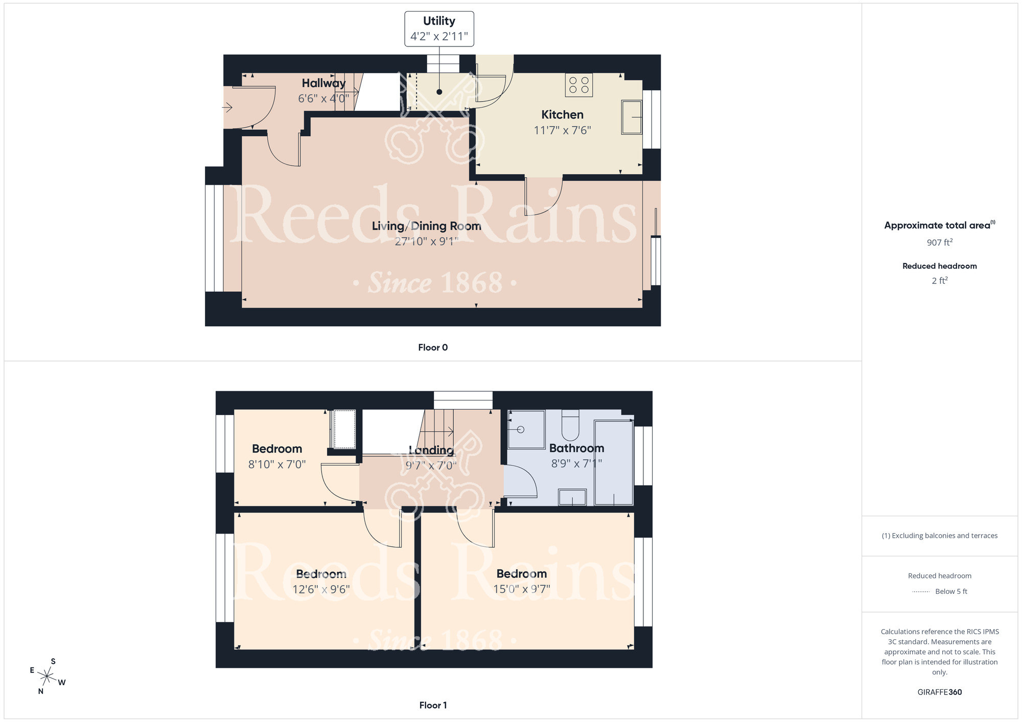 Floorplan of 3 bedroom Semi Detached House for sale, Craven Vale, Guisborough, North Yorkshire, TS14